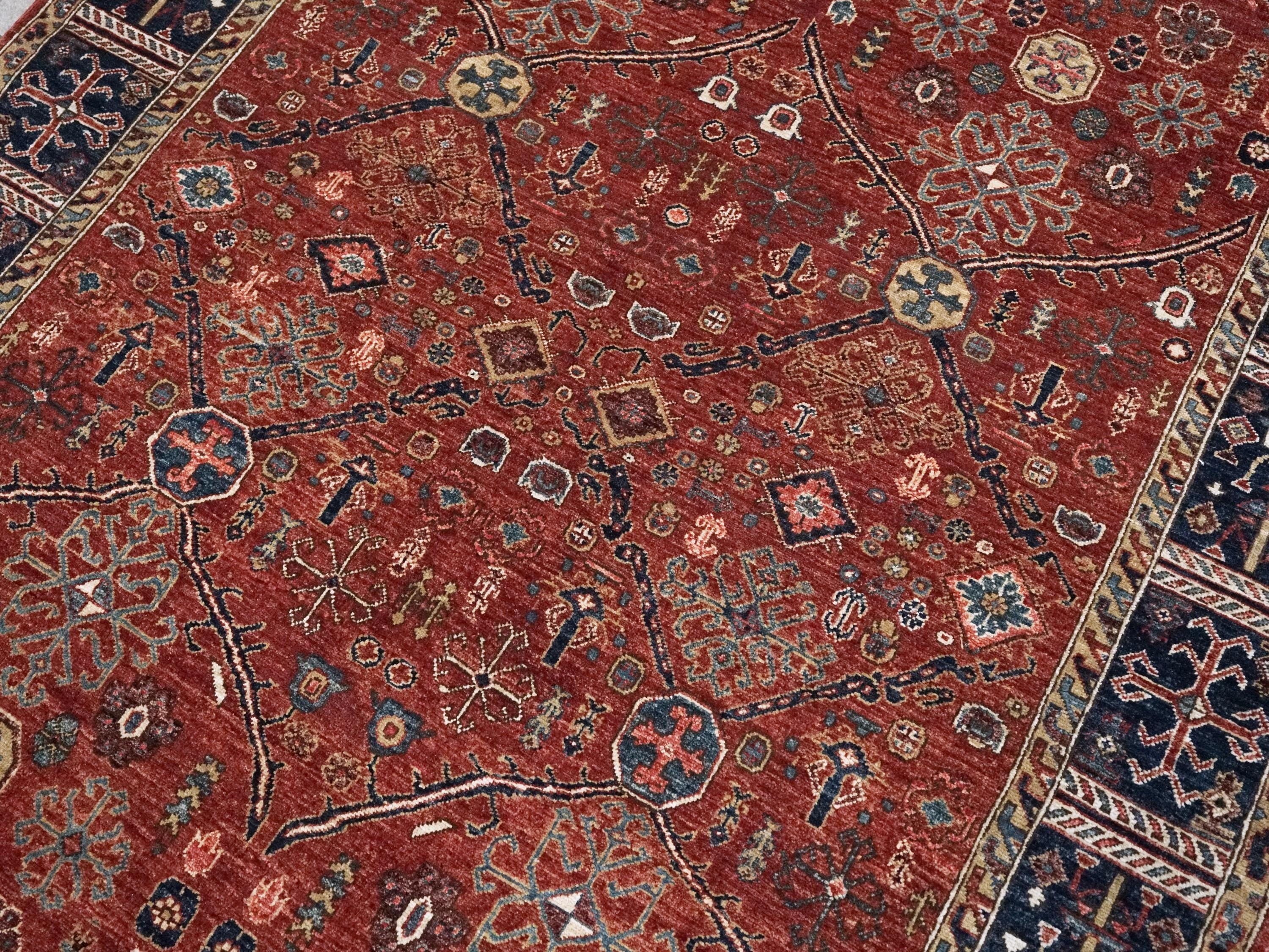 6x9 Ft Red Bidjar Rug - Hand Knotted Afghan Oriental Rug