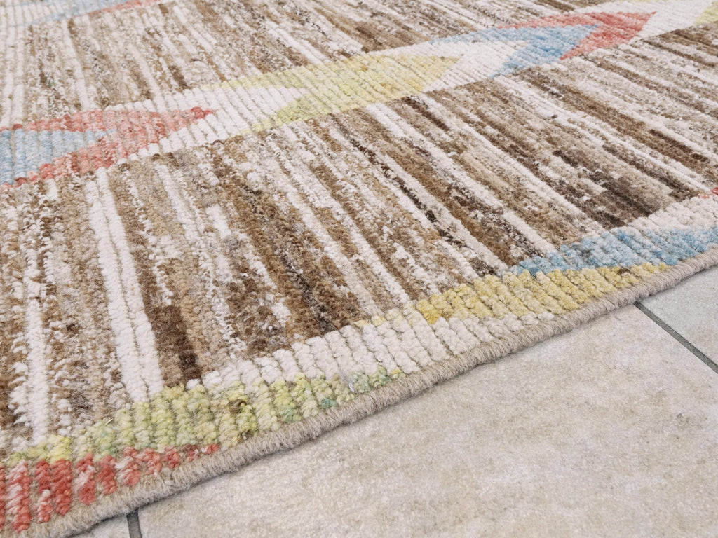 10x14 Ft Handmade Moroccan Rug - Light Brown Wool Rug