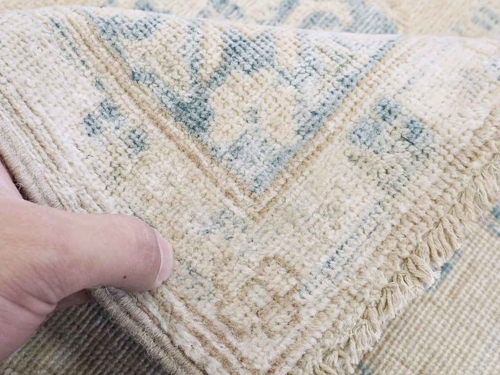 3x5 Ft Beige & Blue Serapi Rug - Oriental Wool Rug - Floral Design