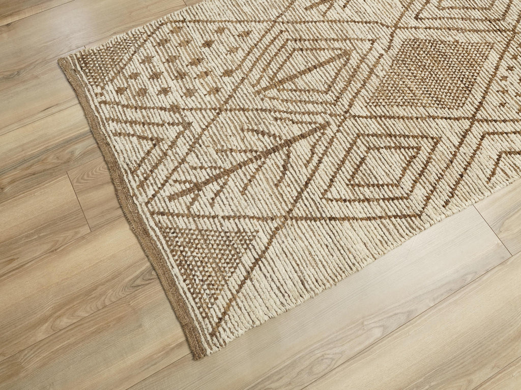 10 Ft Beige Moroccan Runner Rug - Afghan Wool Runner