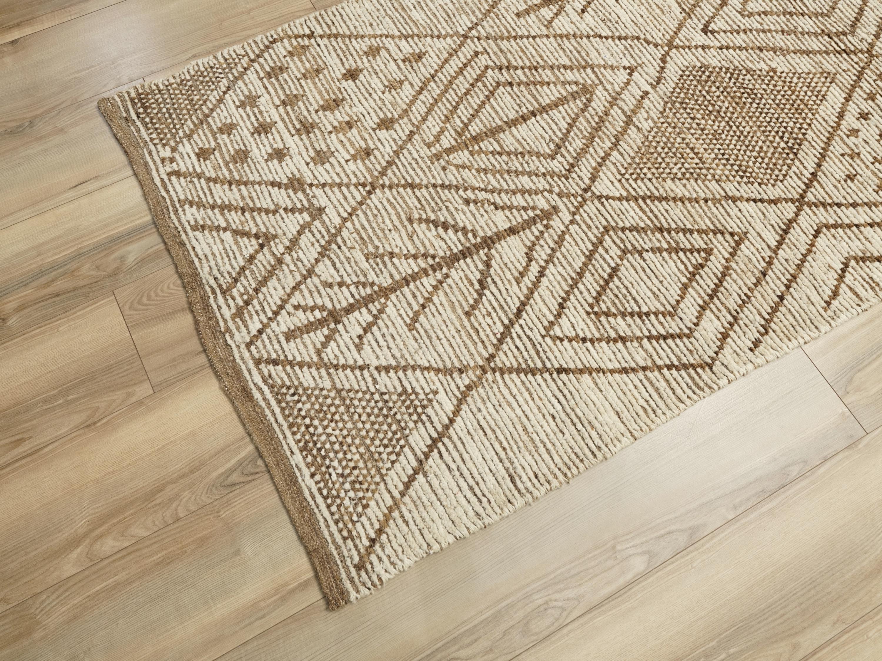 10 Ft Beige Moroccan Runner Rug - Afghan Wool Runner