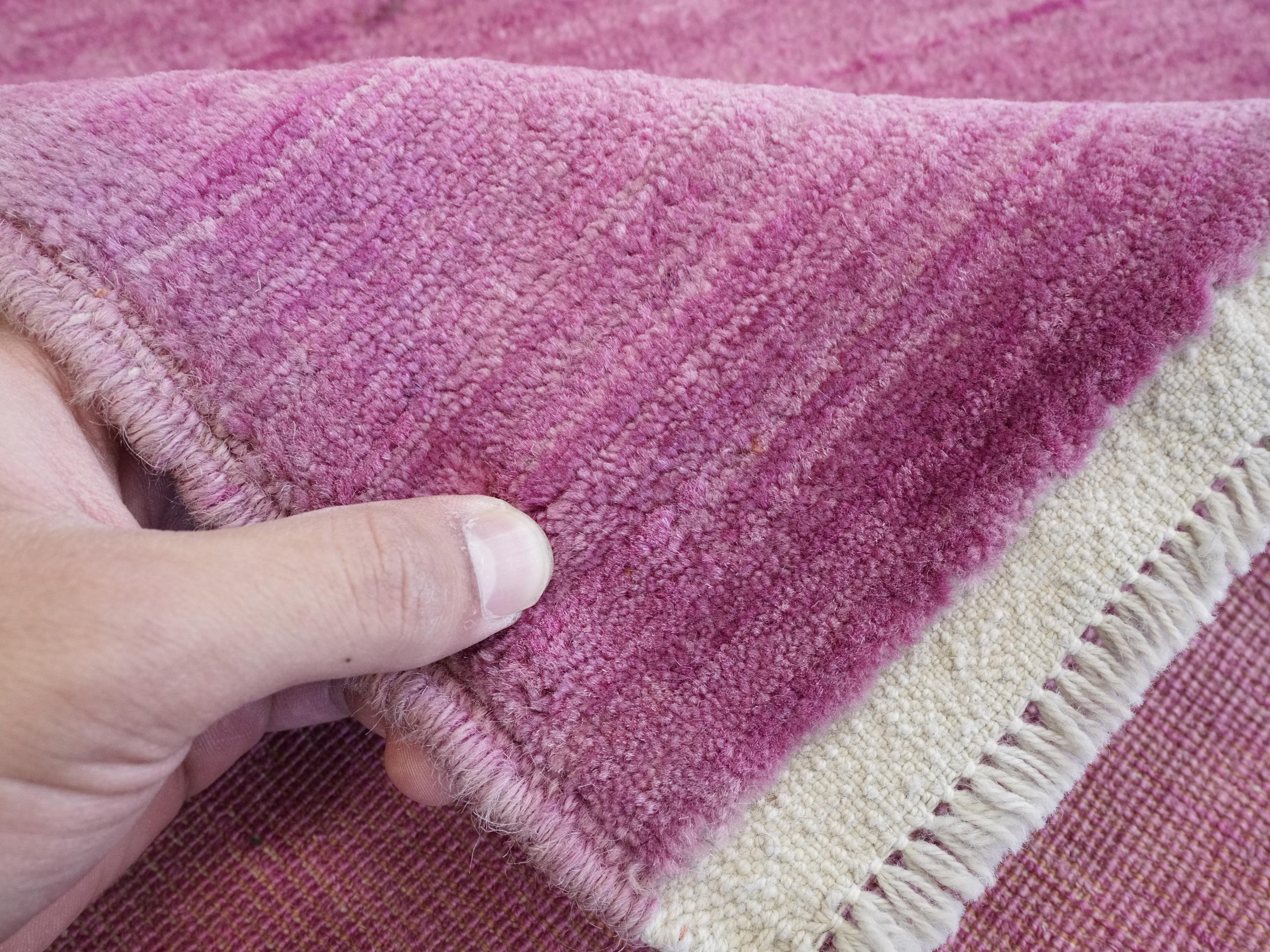2x3 Ft Hand Knotted Purple Gabbeh Rug - Afghan Wool Doormat