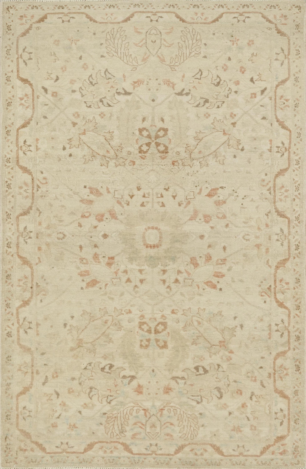 3x5 Ft Beige Bidjar Rug - Handmade Afghan Oriental Rug