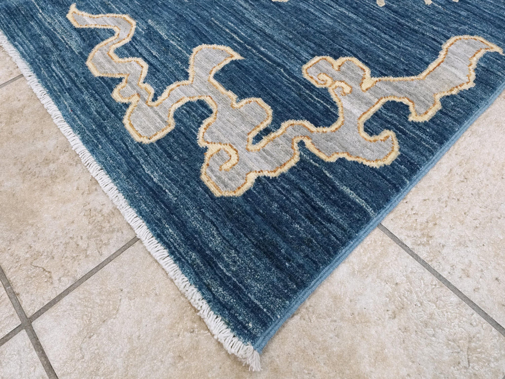 8x10 Ft Blue Dragon Rug - Afghan Oriental Area Rug