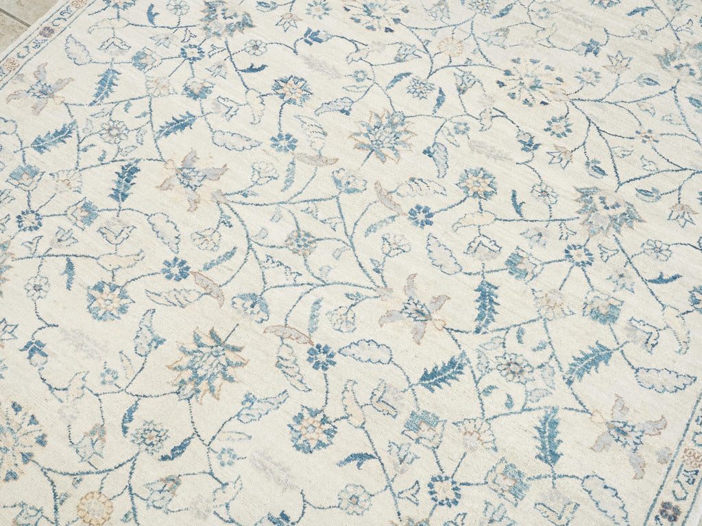 5x7 Ft White Serapi Rug - Vintage Afghan Floral Rug - Persian Design