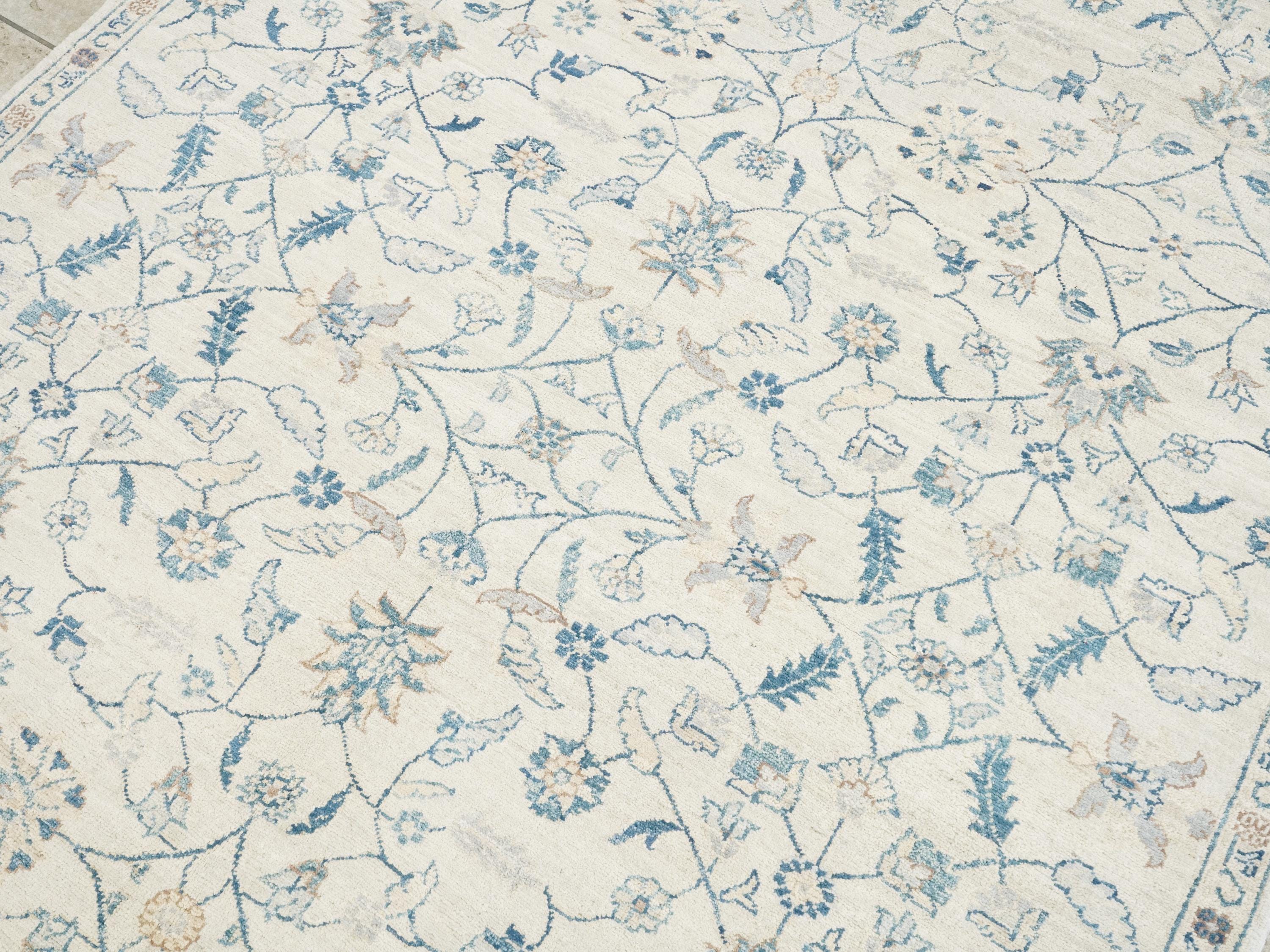 5x7 Ft White Serapi Rug - Vintage Afghan Floral Rug - Persian Design