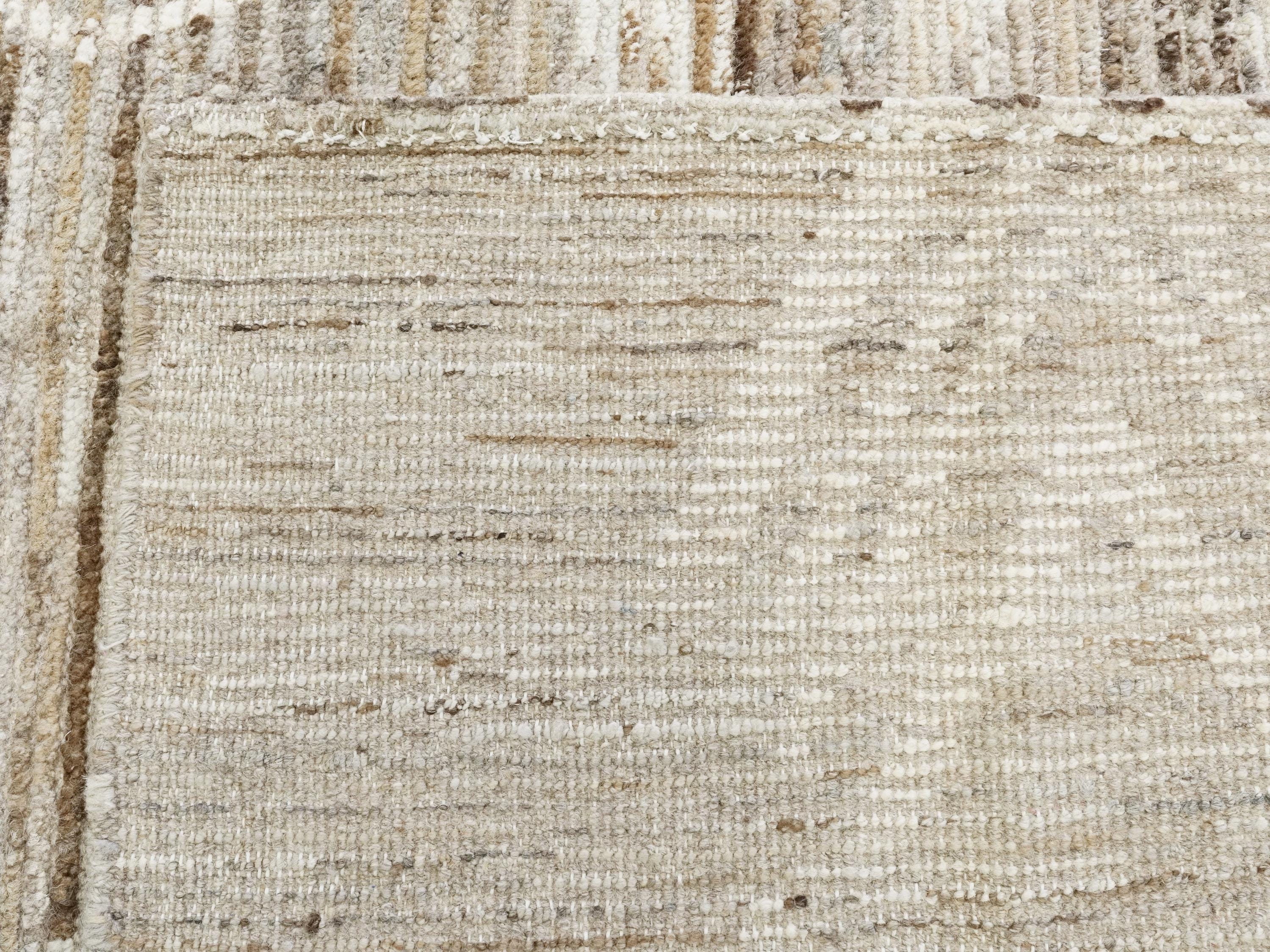 10x14 Ft Handmade Moroccan Rug - Light Brown Wool Rug
