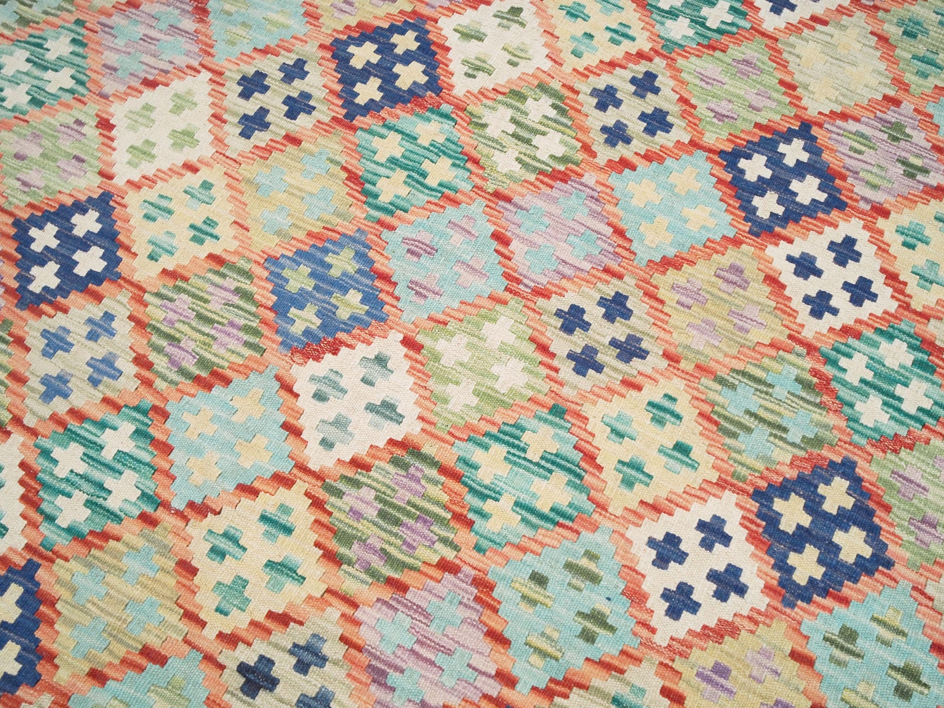 7x10 Ft Maimana Kilim Rug - Handmade Afghan Flat Weave