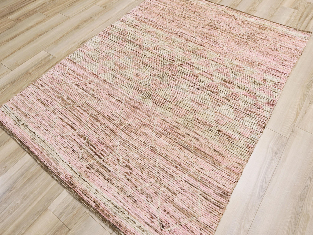 6x8 Ft Pink Moroccan Rug - Abstract Area Rug
