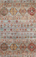 3x5 Ft Gray Khorjin Rug - Hand Knotted Wool Oriental Rug