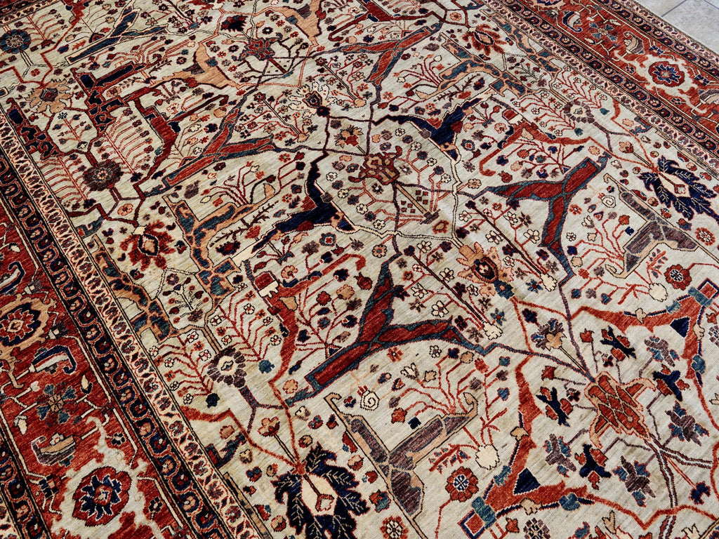 9x12 Ft Red & Gray Bidjar Rug - Afghan Oriental Area Rug - Persian Design