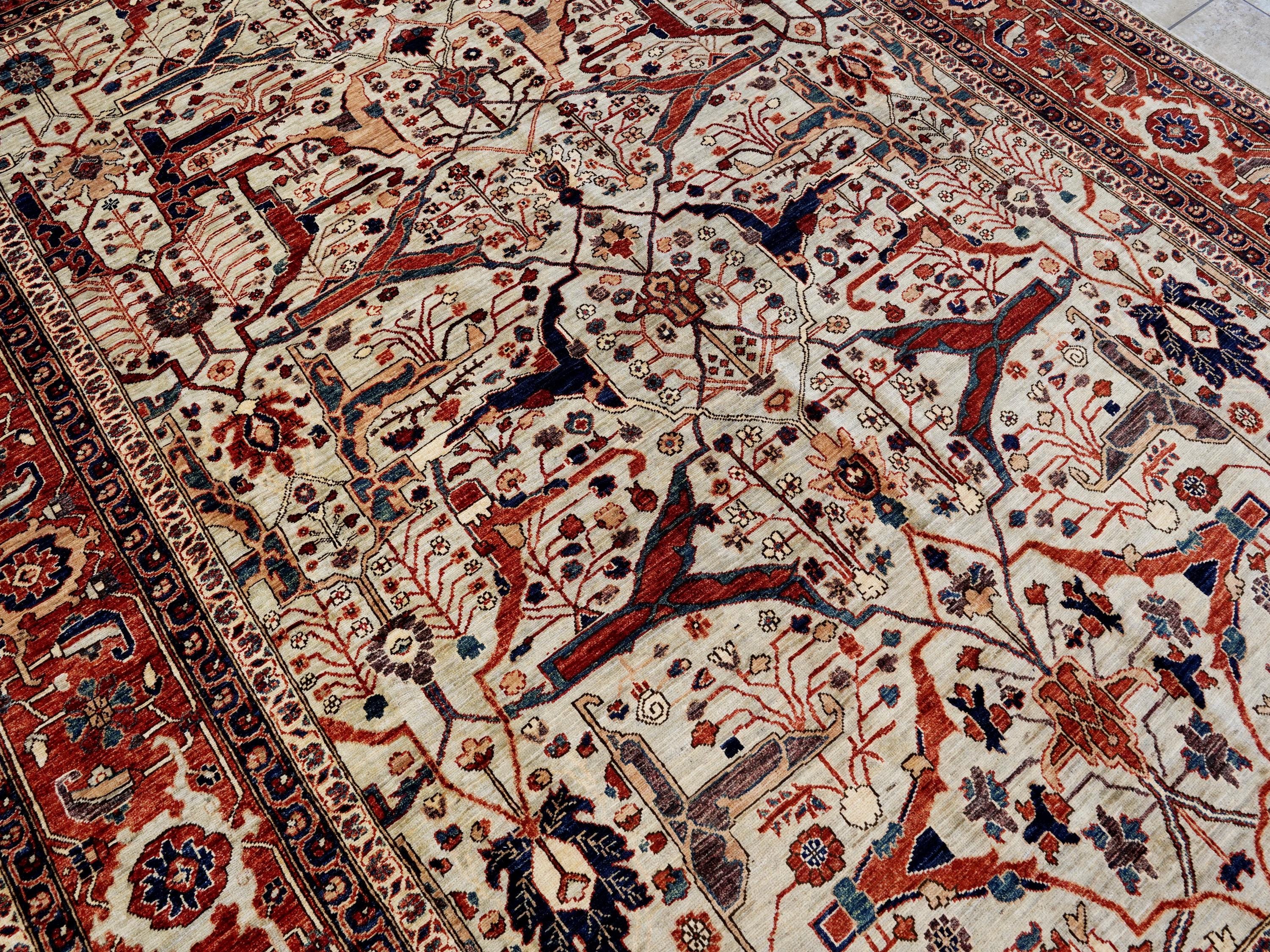 9x12 Ft Red & Gray Bidjar Rug - Afghan Oriental Area Rug - Persian Design