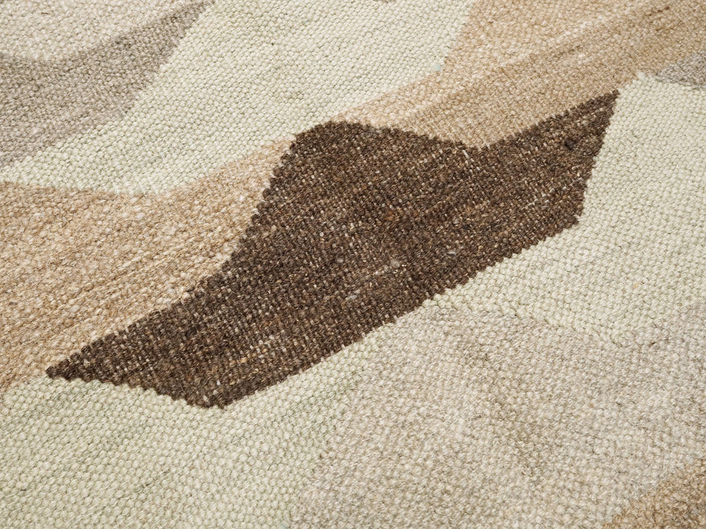 8x10 Ft Brown Kilim Rug - Flat Weave Area Rug