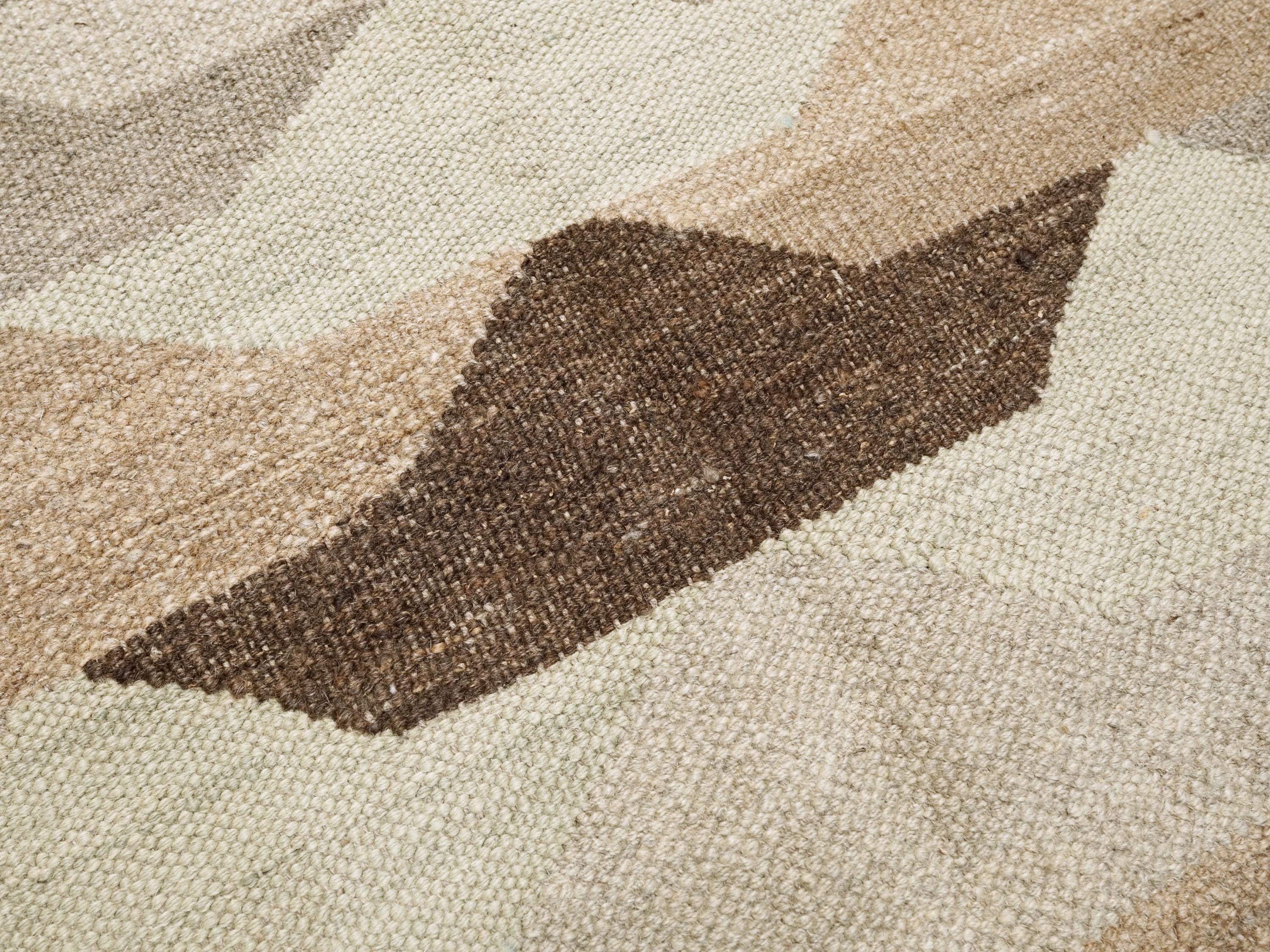 8x10 Ft Brown Kilim Rug - Flat Weave Area Rug