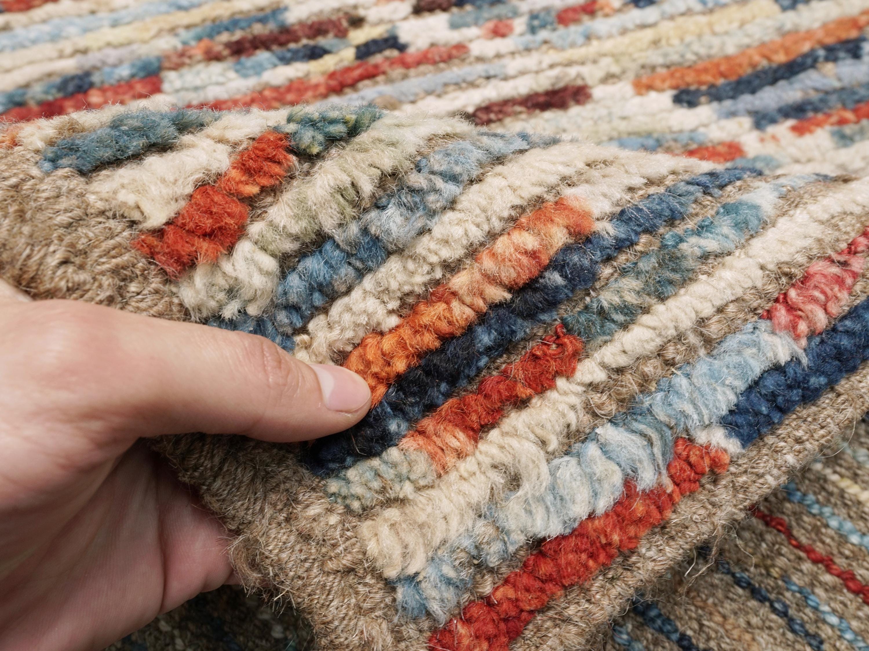 7x10 Ft Colorful Moroccan Rug - Hand Knotted Area Rug