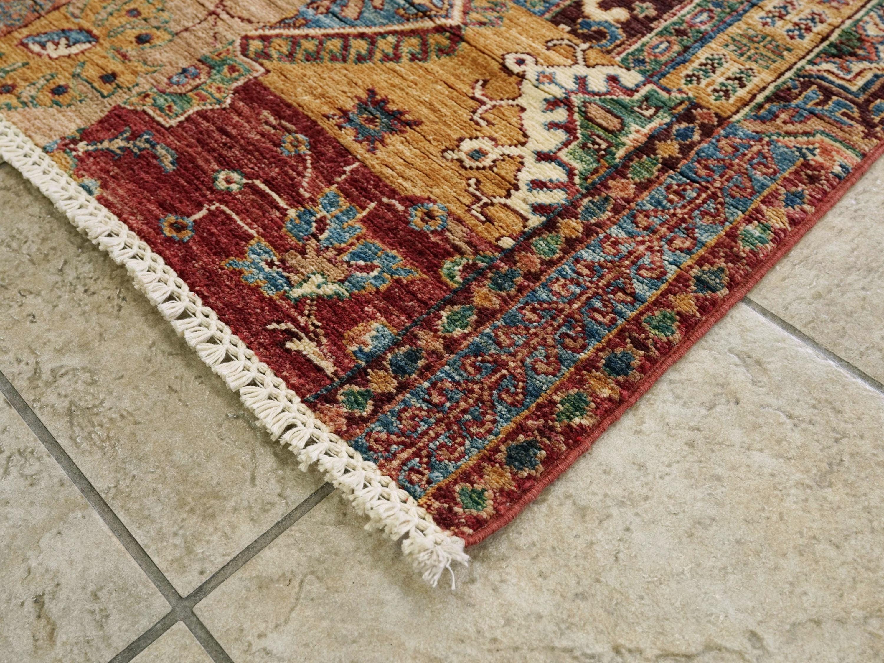 3x5 Ft Hand Knotted Red Gabbeh Rug - Oriental Rug