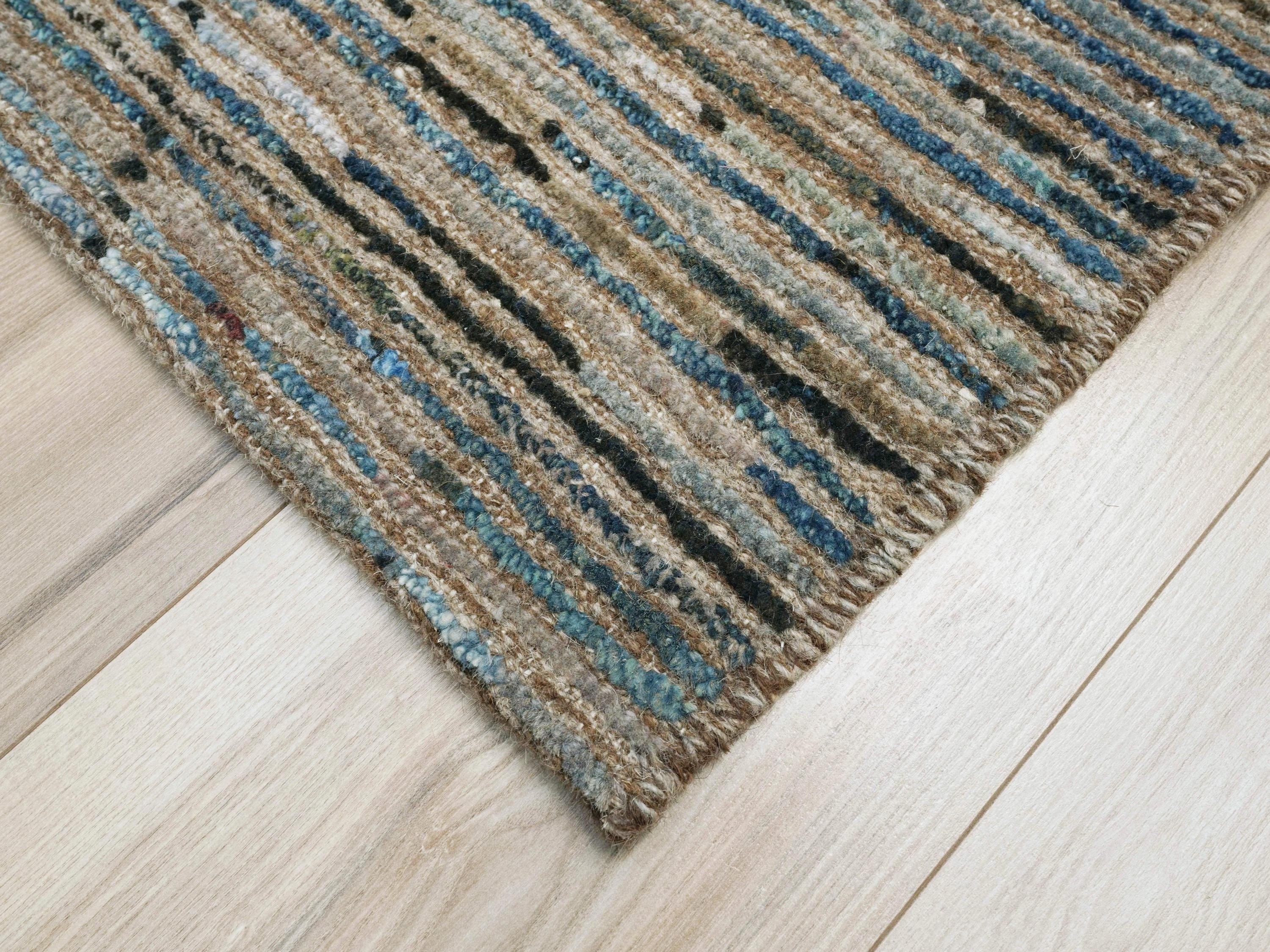 3x5 Ft Coral Blue Moroccan Rug - Afghan Wool Rug