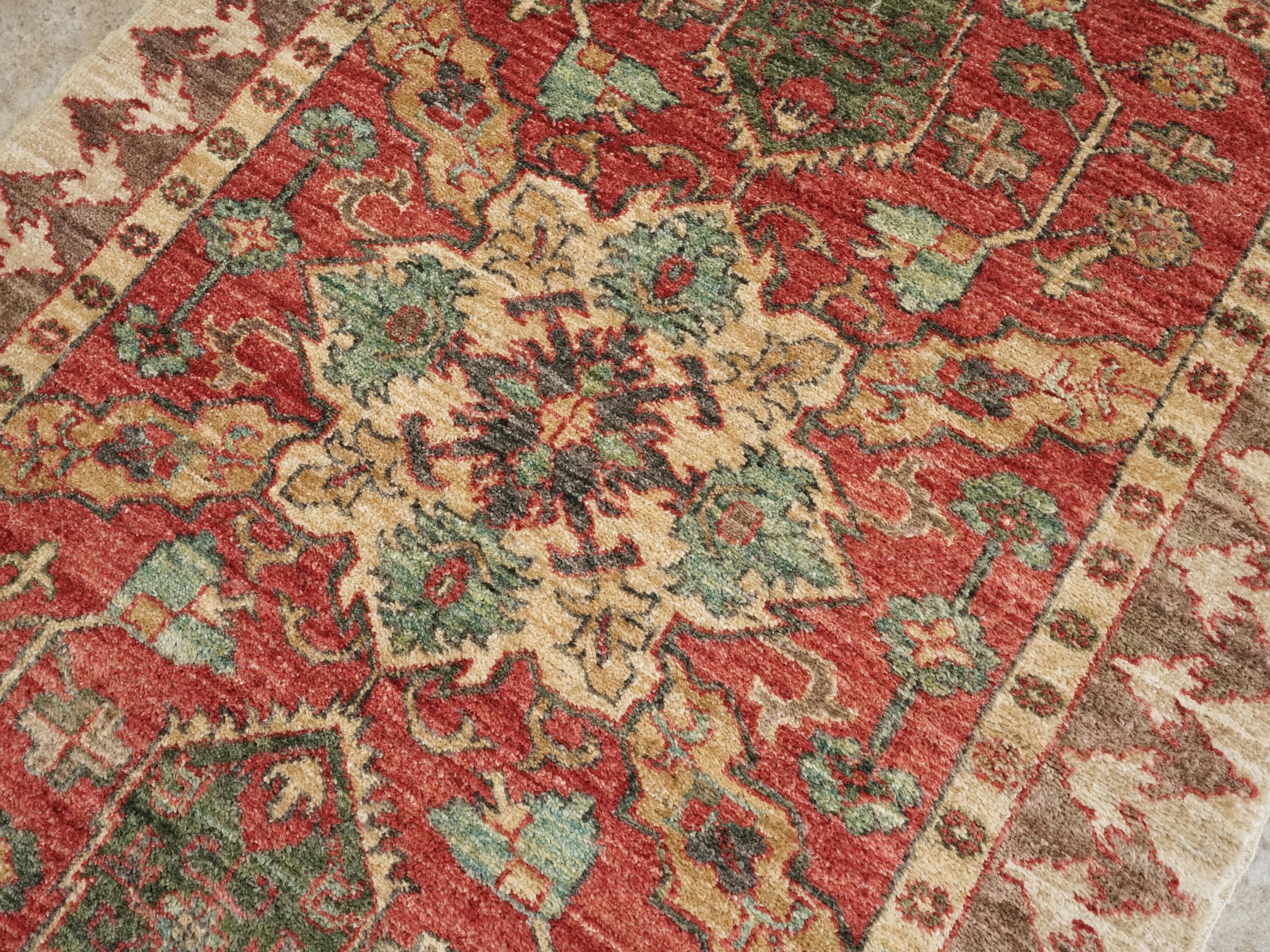 2x3 Ft Hand Knotted Red Bidjar Rug - Ghazni Wool Persian Rug