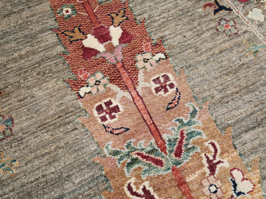 7x10 Ft Brown Serapi Rug - Hand Knotted Floral Rug