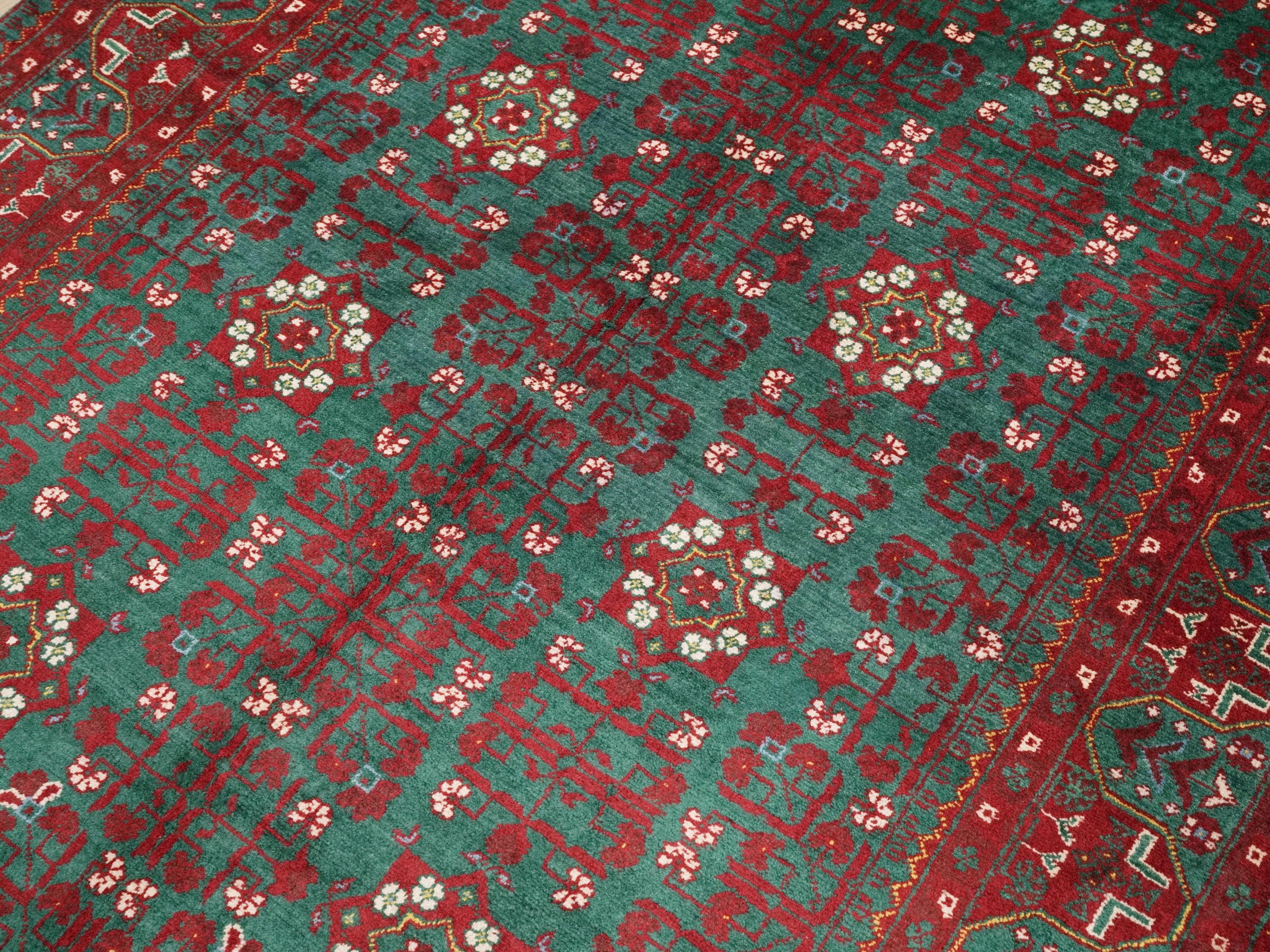 5x7 Ft Red Ersari Rug - Hand Knotted Afghan Oriental Rug - Turkmen Design