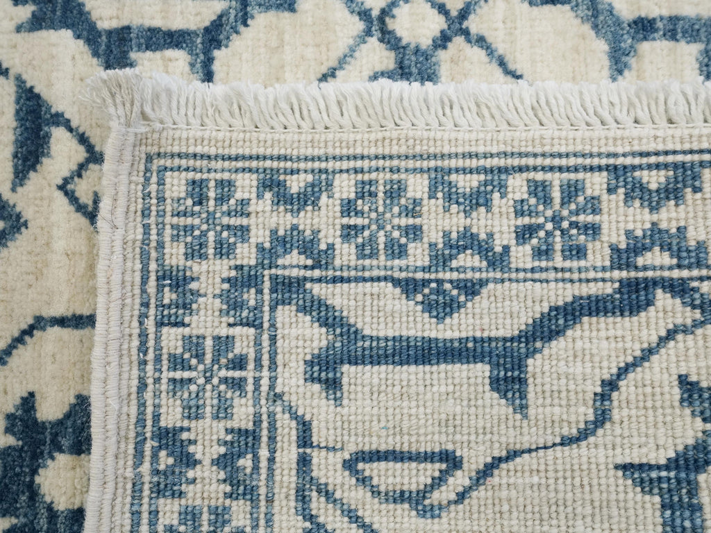 7 Ft Blue Heriz Rug Runner - Hand Knotted Wool Rug - Vintage Persian Style
