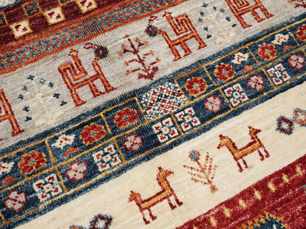 4x7 Ft Red Gabbeh Rug - Afghan Tribal Rug