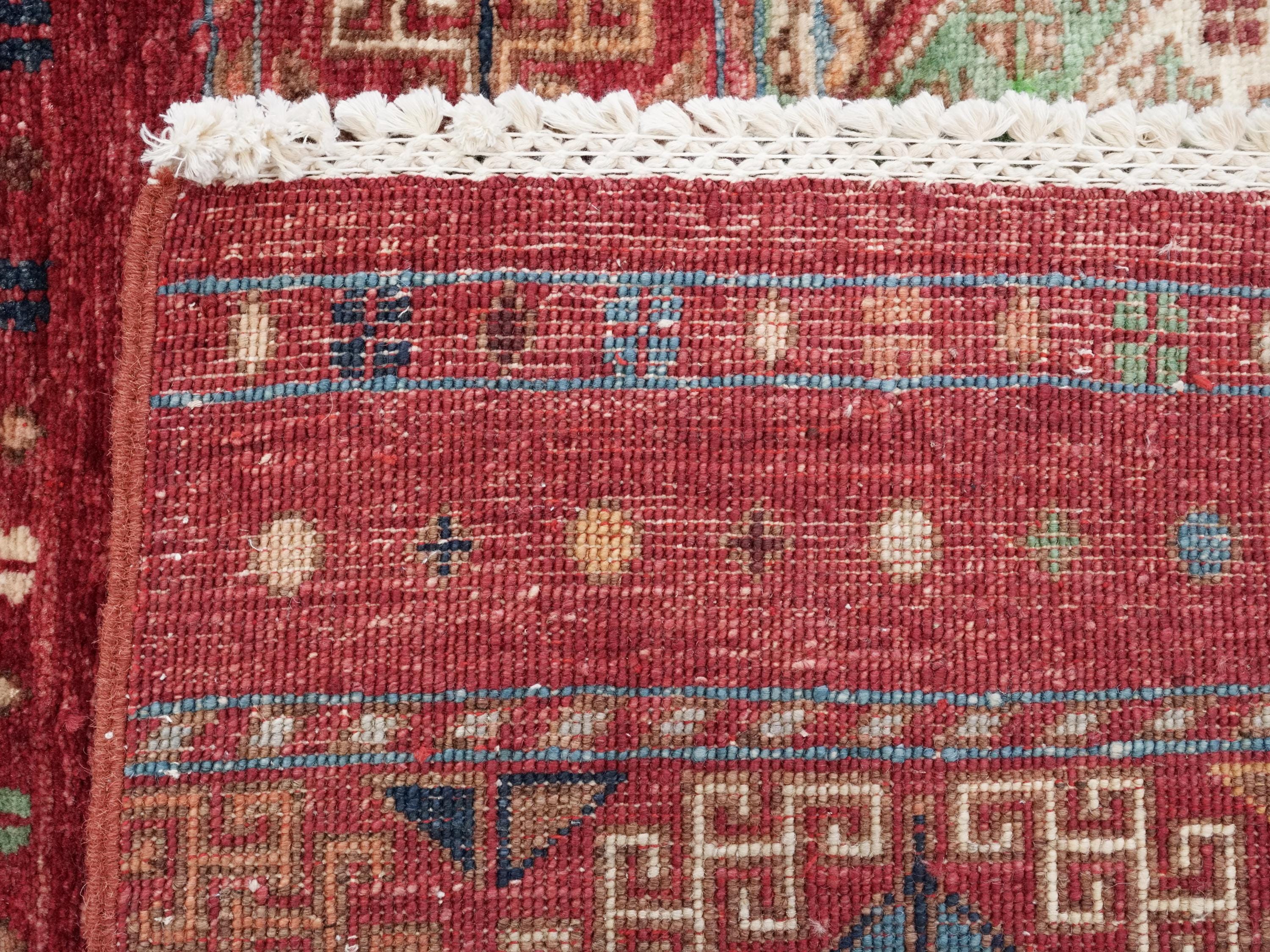 5x7 Ft Red Khorjin Rug - Hand Knotted Wool Tribal Rug
