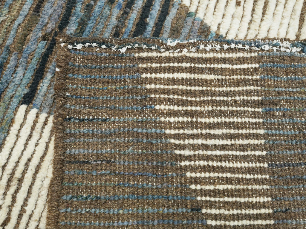 3x5 Ft Dark Blue Moroccan Rug - Hand Knotted Area Rug