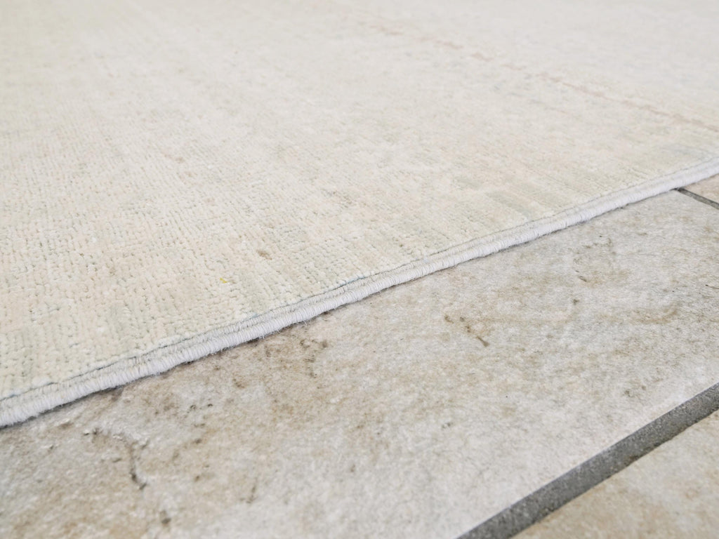 6x9 Ft White Heriz Rug - Hand Knotted Oriental Area Rug