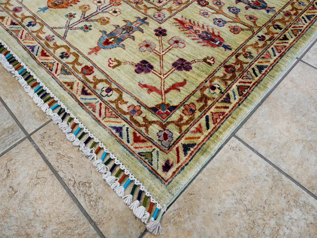 9x12 Ft Green Serapi Rug - Afghan Oriental Area Rug - Persian Design