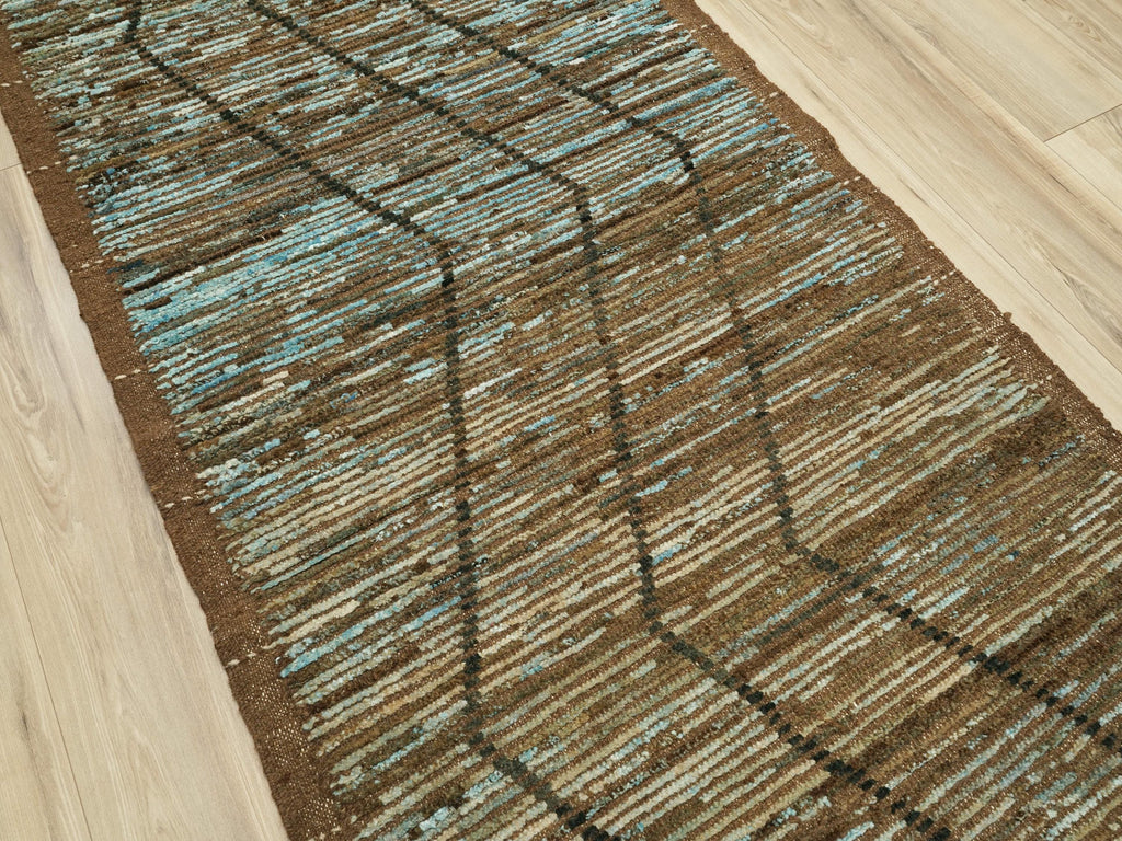 3x6 Ft Hand Knotted Brown Moroccan Rug - Afghan Wool Rug