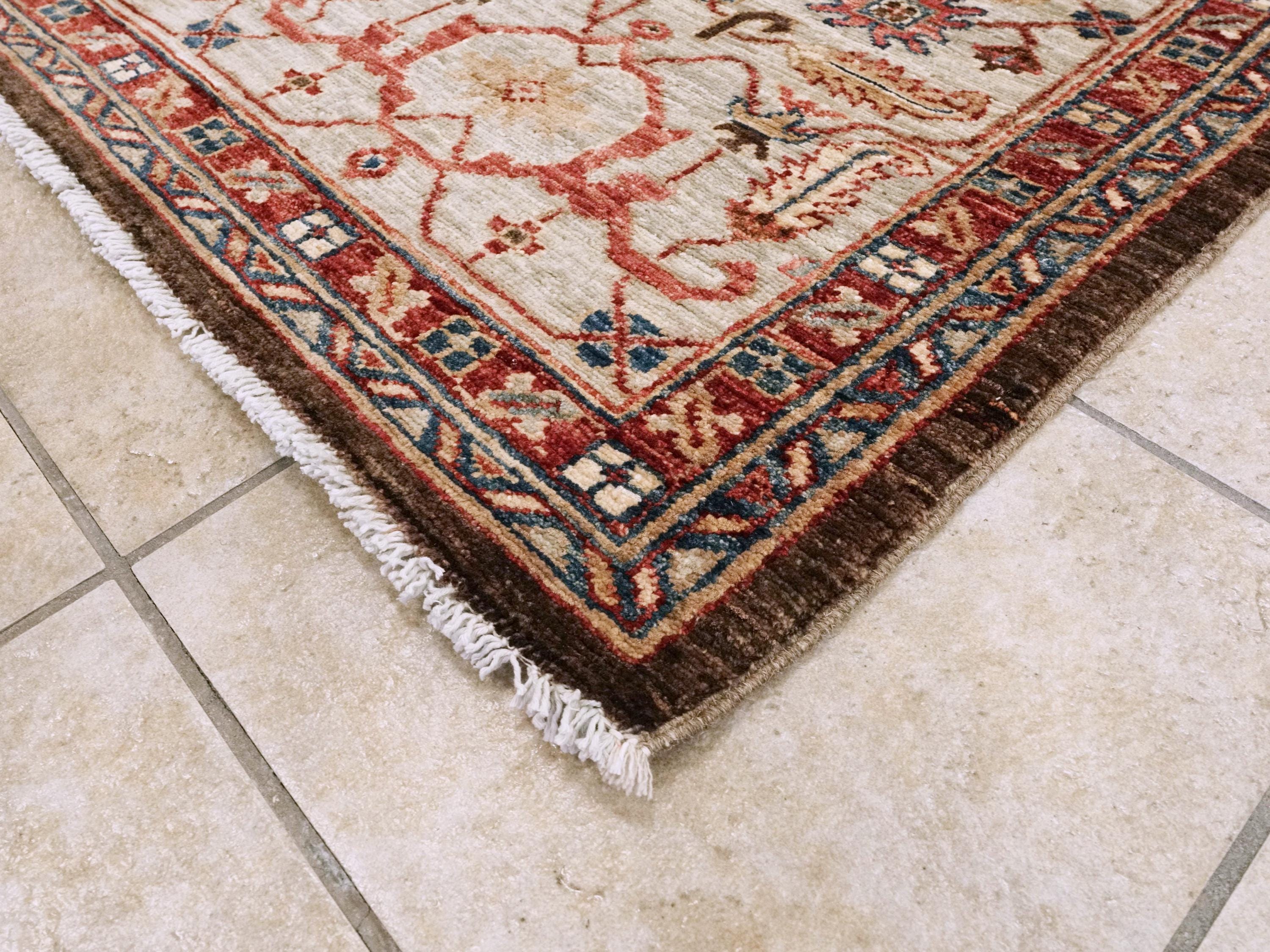 9x12 Ft Brown Serapi Rug - Afghan Oriental Area Rug - Persian Design