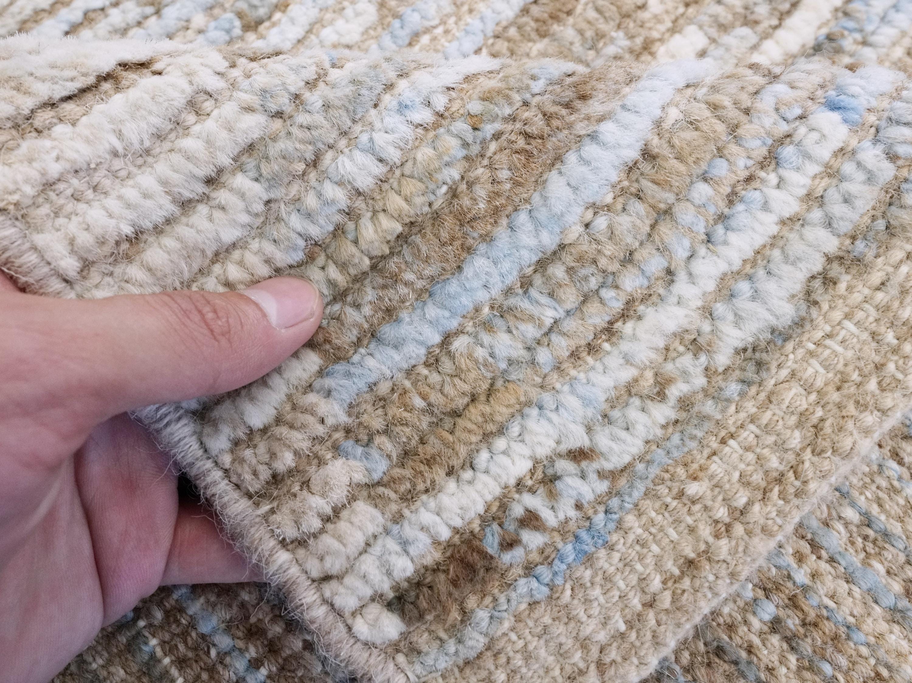 8x8 Ft Light Blue Moroccan Rug - Handmade Wool Area Rug