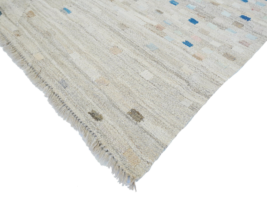 8x10 Ft Beige Kilim Rug - Flat Weave Area Rug - Modern Design