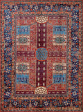 9x12 Ft Red Garden Rug - Afghan Oriental Area Rug - Floral Design