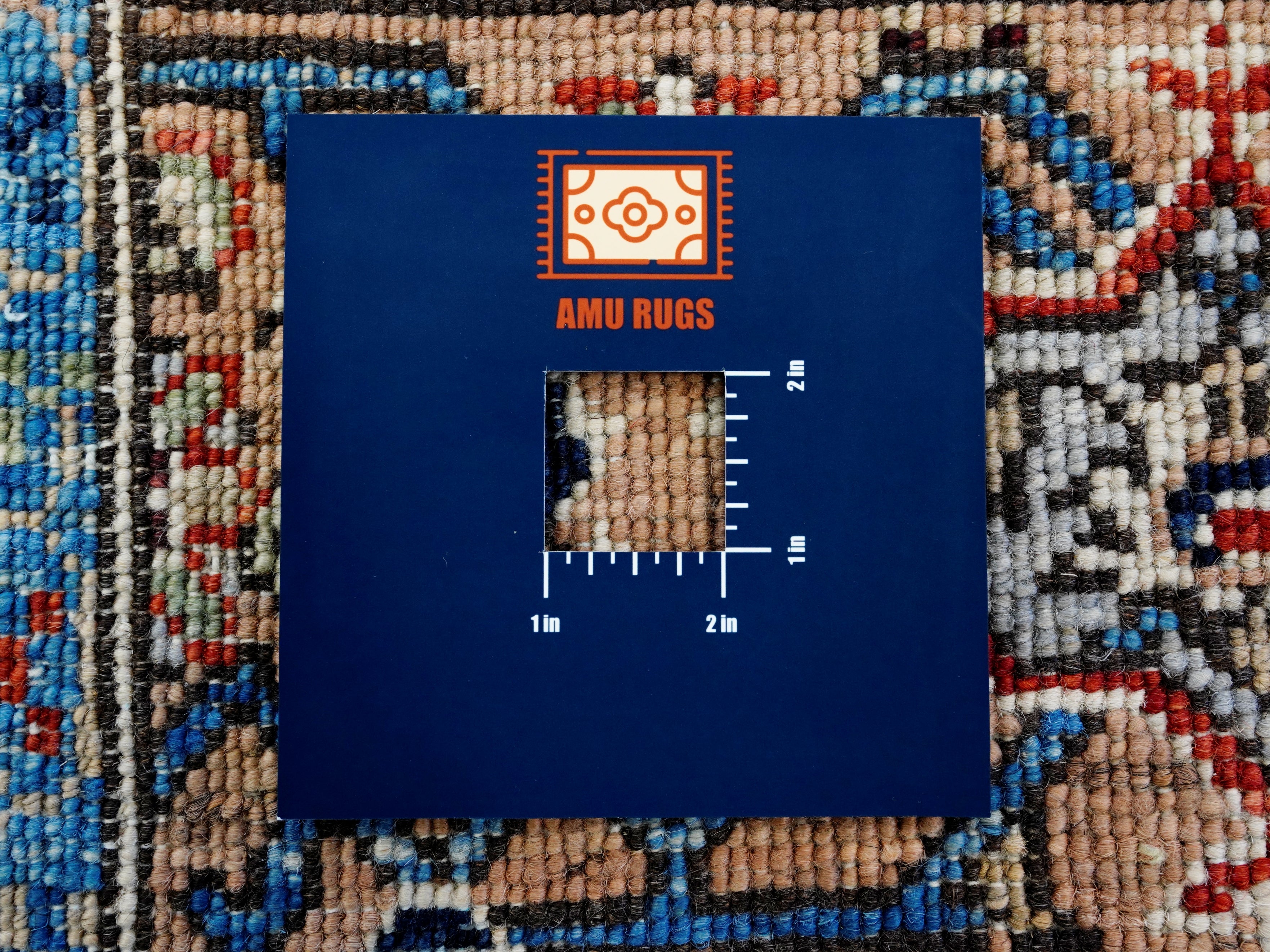 8x11 Ft Blue Wool Rug - Large Persian Heriz Style Area Rug