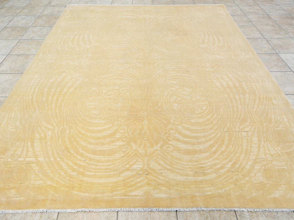 8x10 Ft Beige Gabbeh Rug - Large Neutral Tone-on-Tone Area Rug - Modern Subtle Pattern