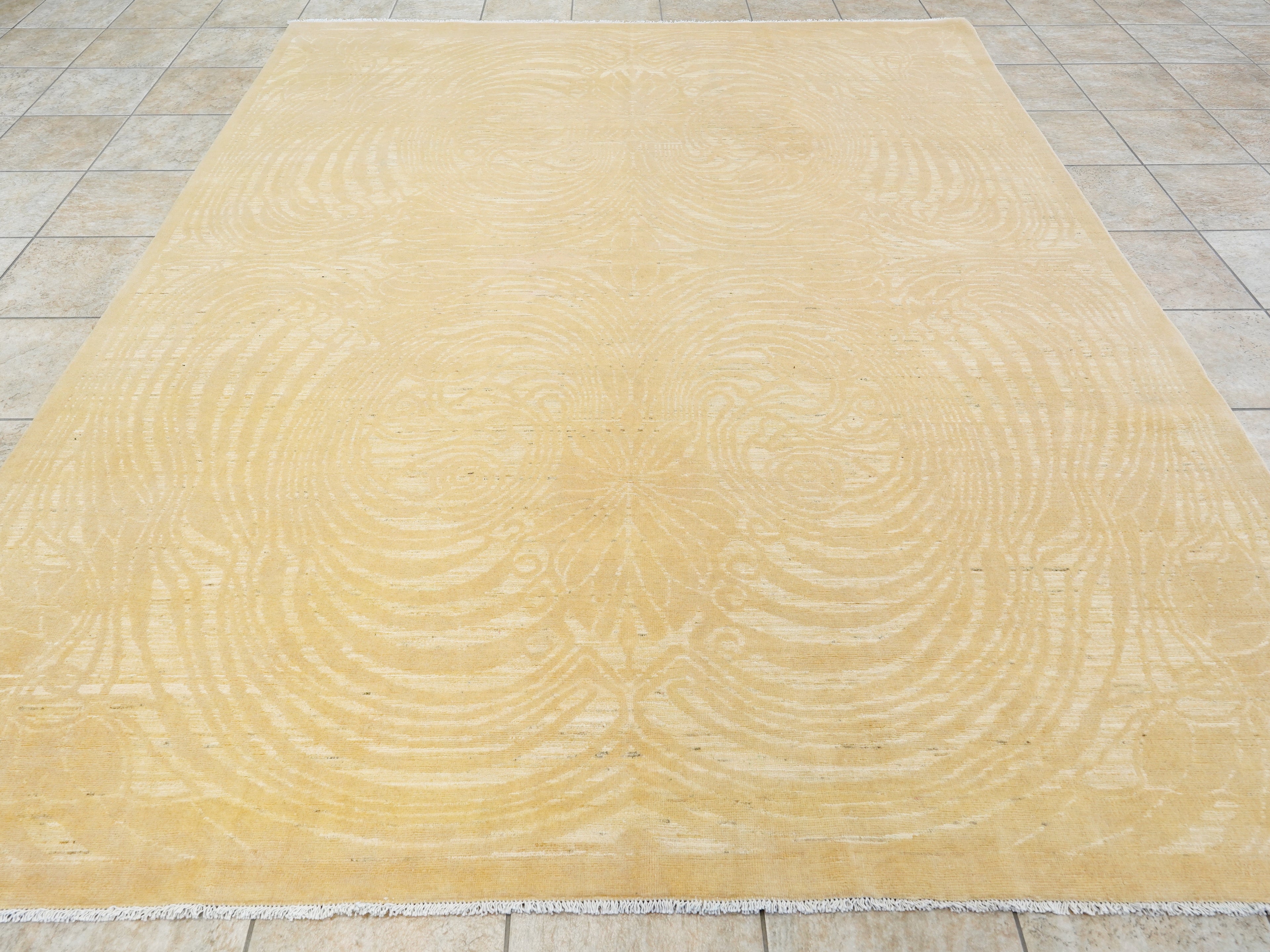 8x10 Ft Beige Gabbeh Rug - Large Neutral Tone-on-Tone Area Rug - Modern Subtle Pattern