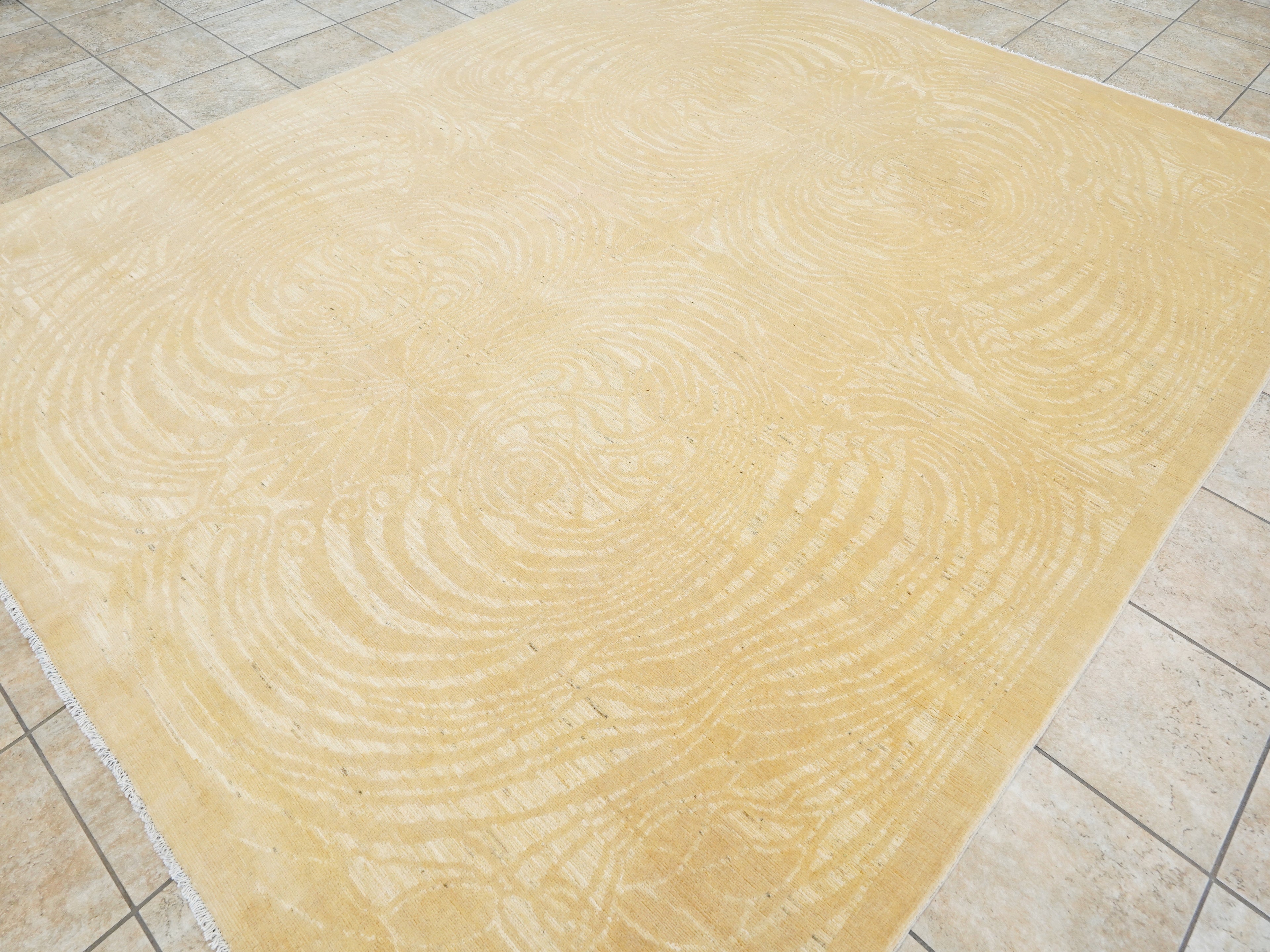 8x10 Ft Beige Gabbeh Rug - Large Neutral Tone-on-Tone Area Rug - Modern Subtle Pattern