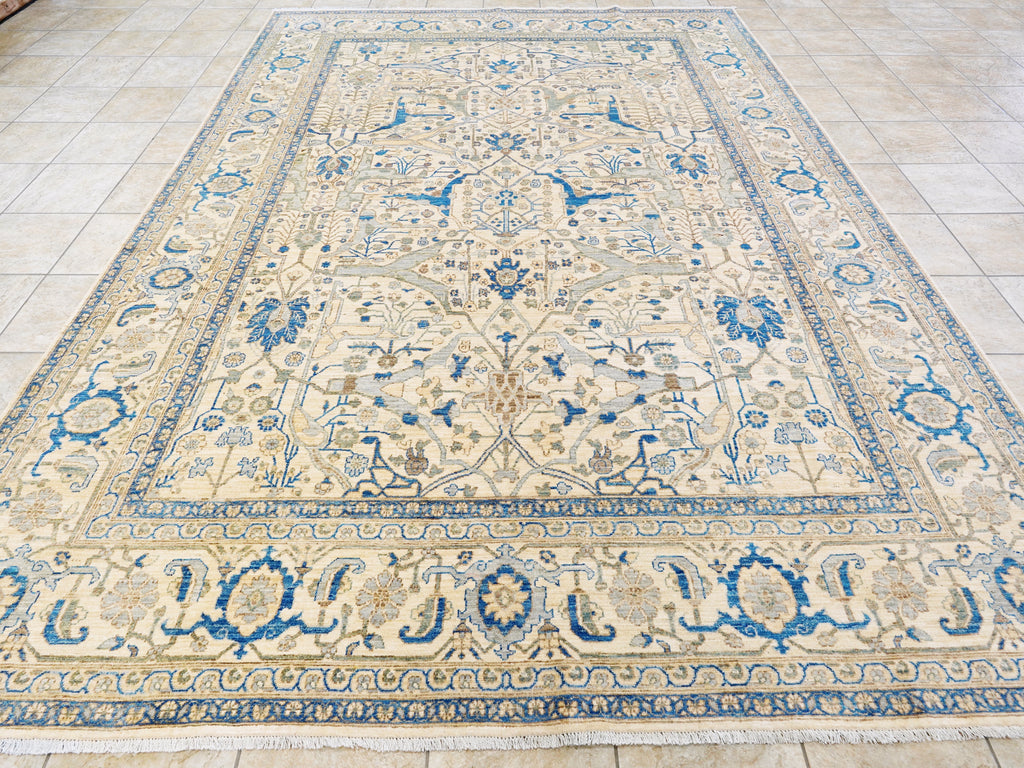 9x12 Ft Blue Ivory Bidjar Rug – Large Neutral Persian Style Area Rug