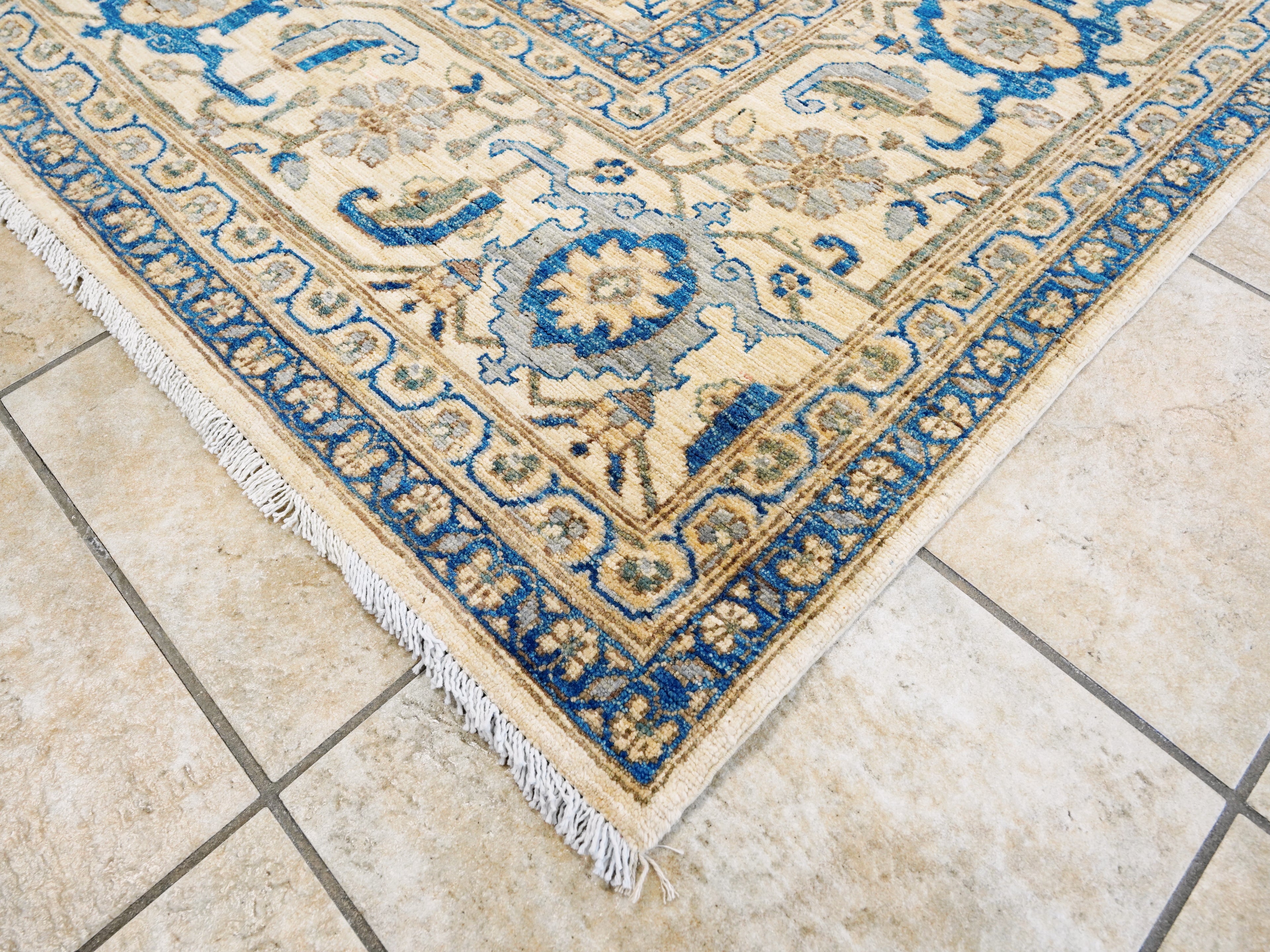 9x12 Ft Blue Ivory Bidjar Rug – Large Neutral Persian Style Area Rug