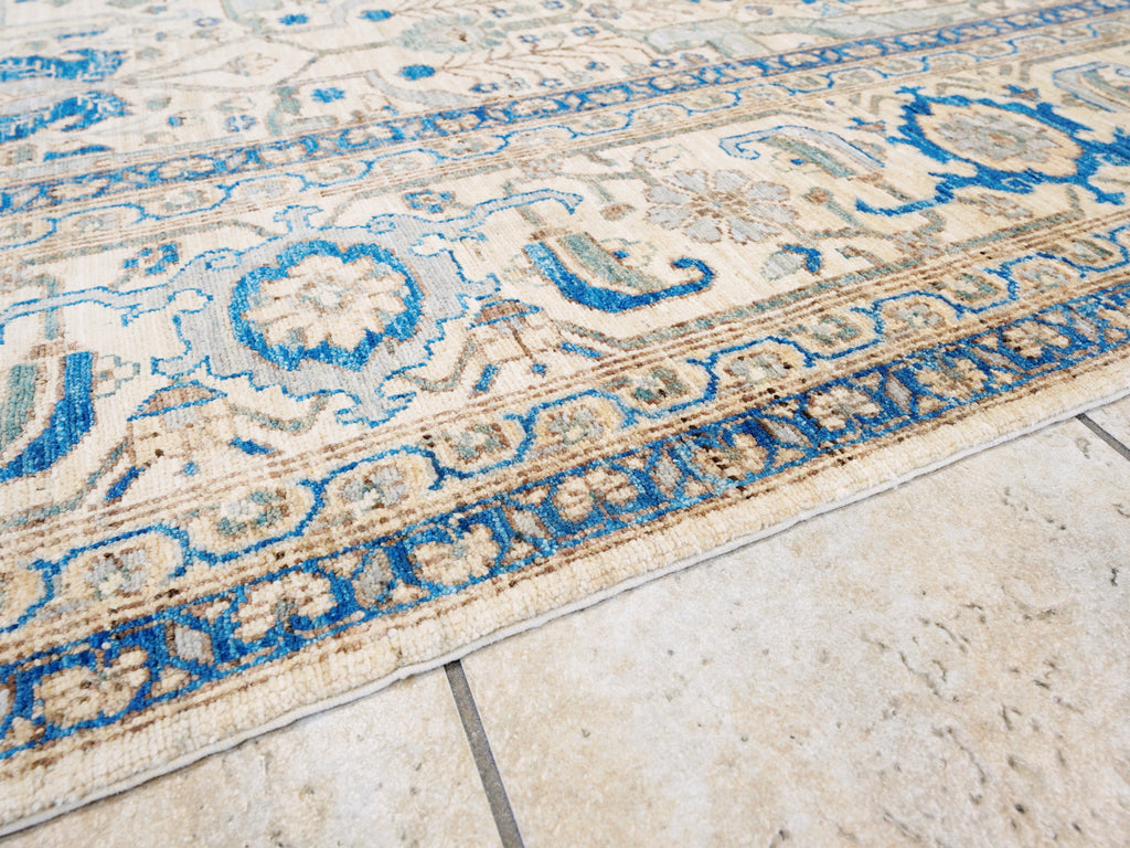 9x12 Ft Blue Ivory Bidjar Rug – Large Neutral Persian Style Area Rug