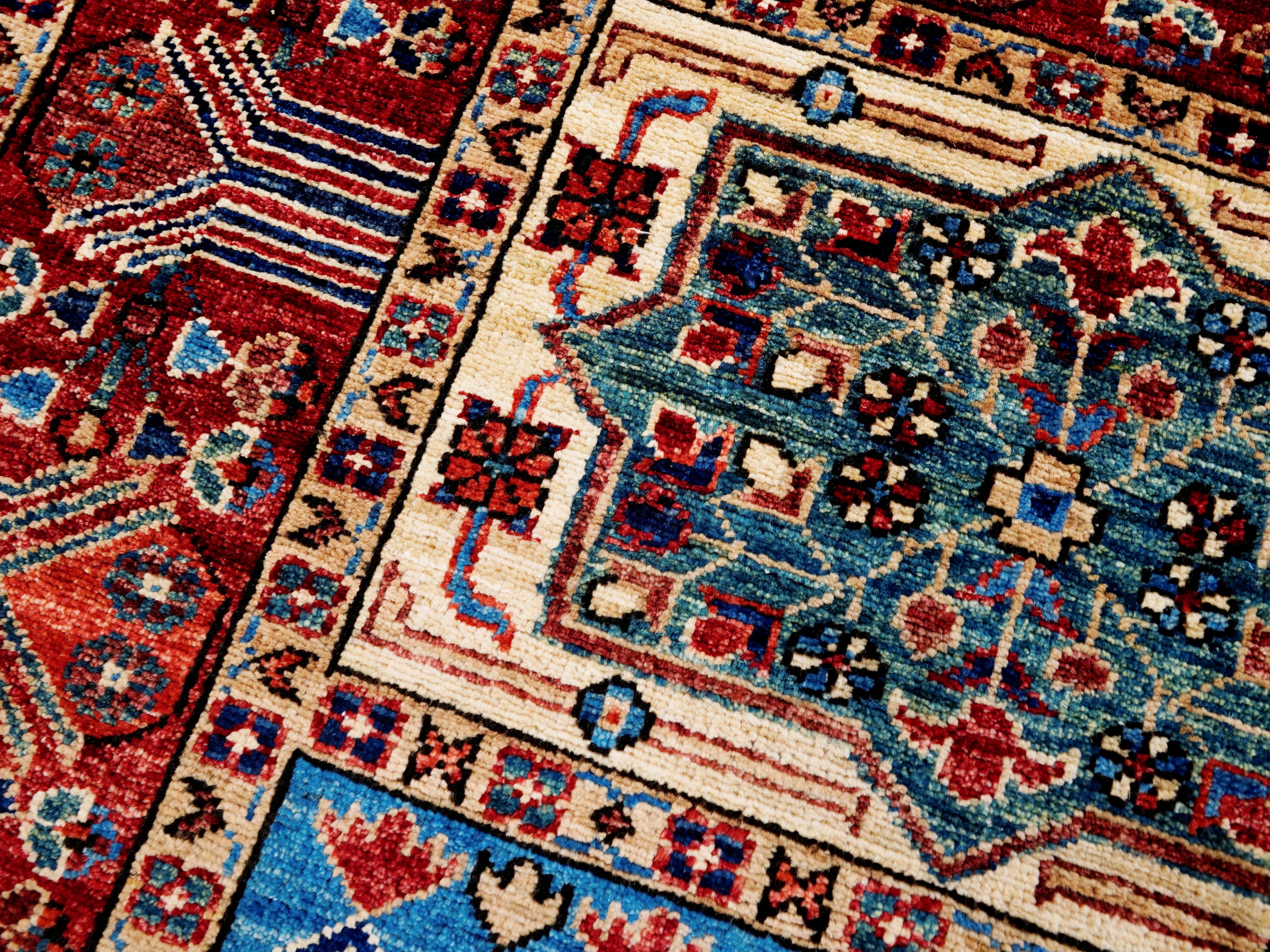 9x12 Ft Red Garden Rug - Afghan Oriental Area Rug - Floral Design