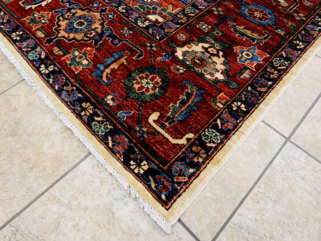 9x12 Ft Red Heriz Rug - Traditional Living Room Rug