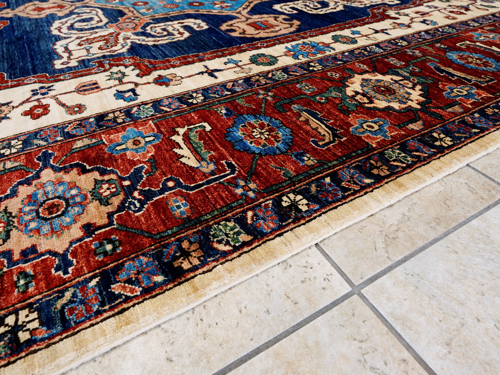 9x12 Ft Red Heriz Rug - Traditional Living Room Rug