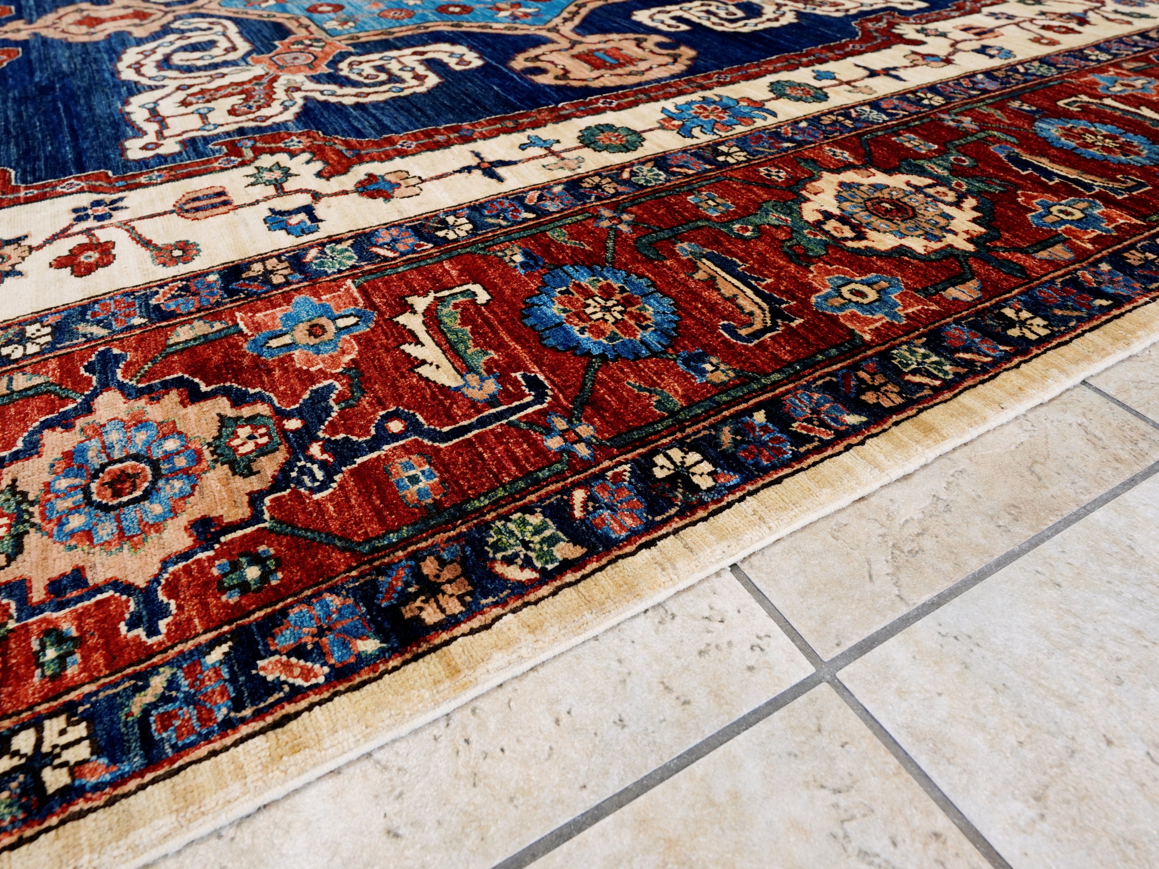 9x12 Ft Red Heriz Rug - Traditional Living Room Rug
