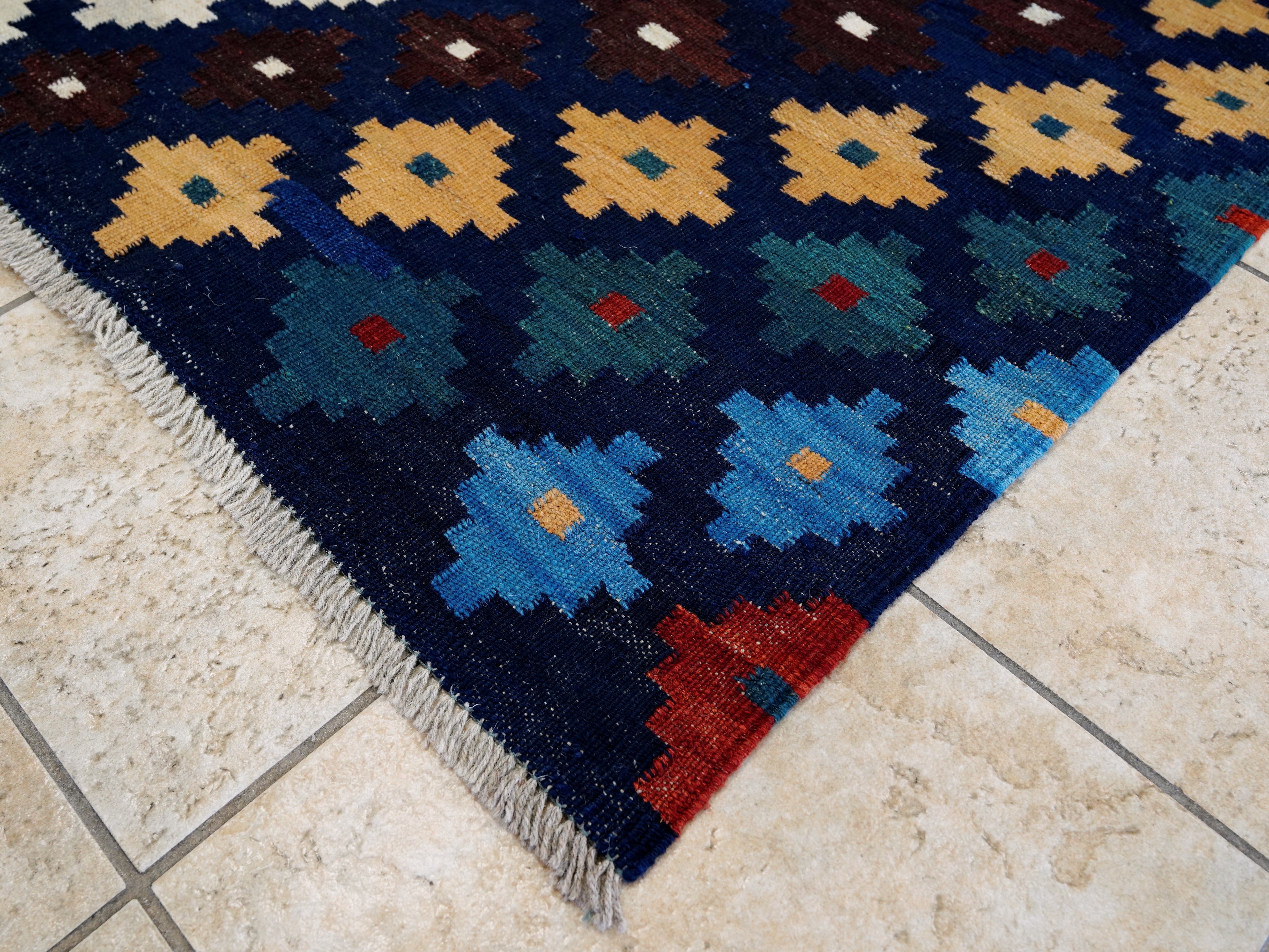 6x8 Ft Colorful Kilim Rug - Afghan Tribal Flat Weave