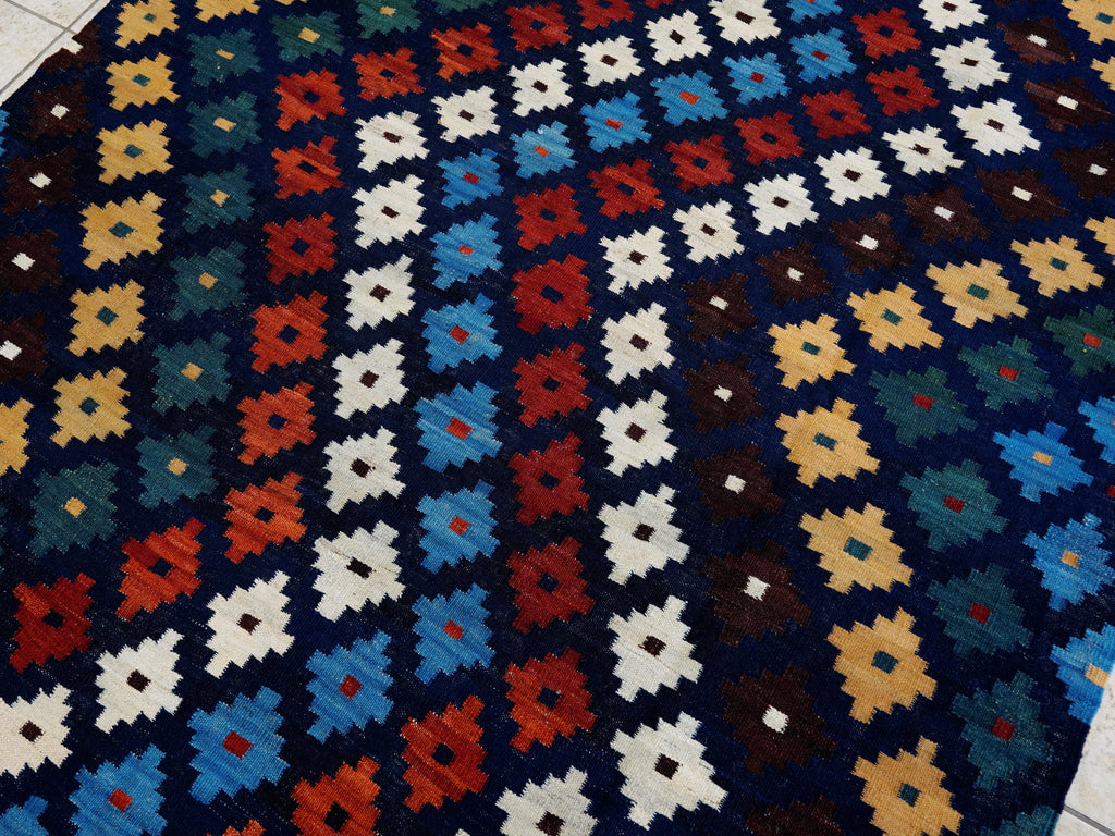 6x8 Ft Colorful Kilim Rug - Afghan Tribal Flat Weave