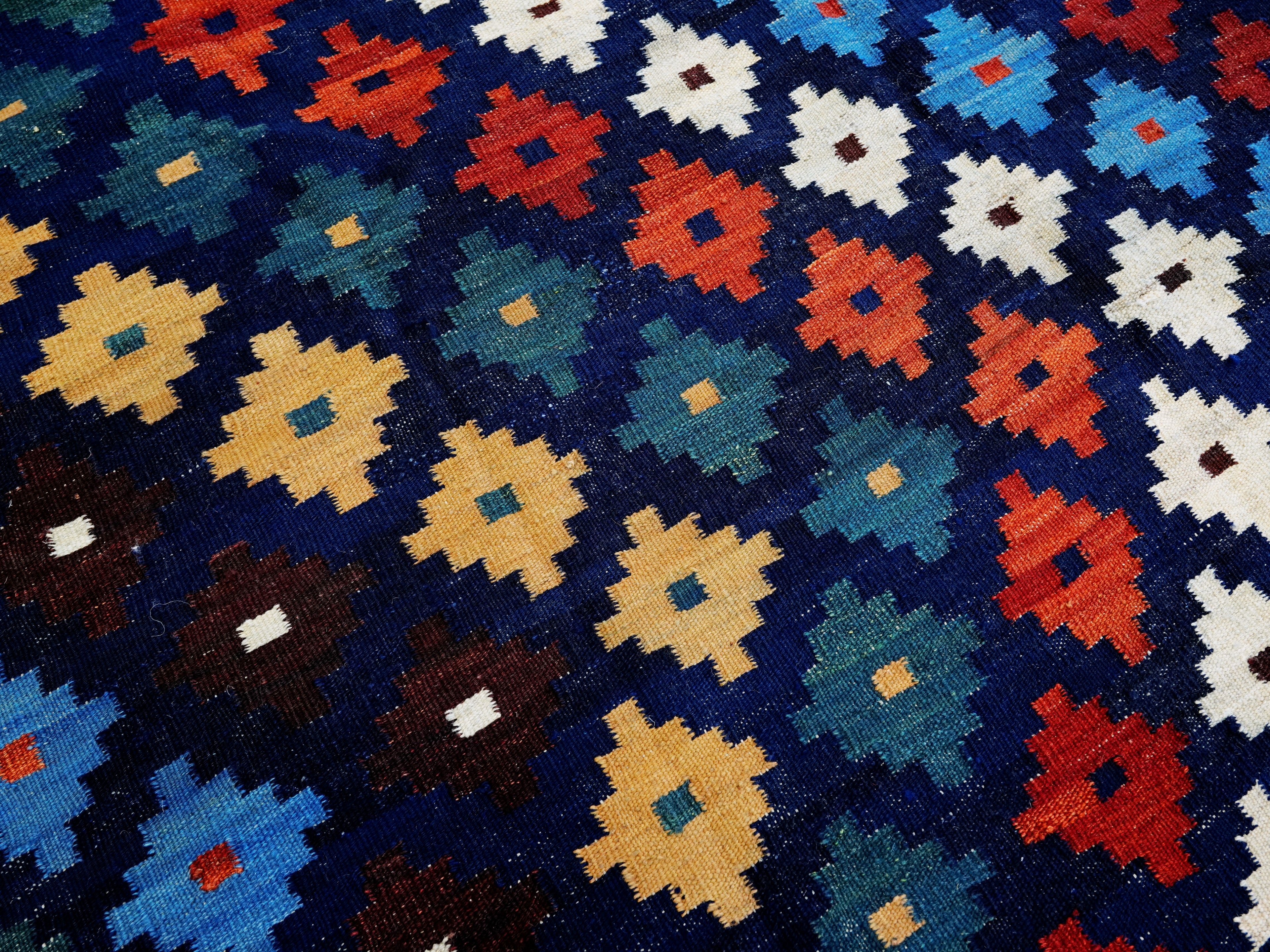 6x8 Ft Colorful Kilim Rug - Afghan Tribal Flat Weave