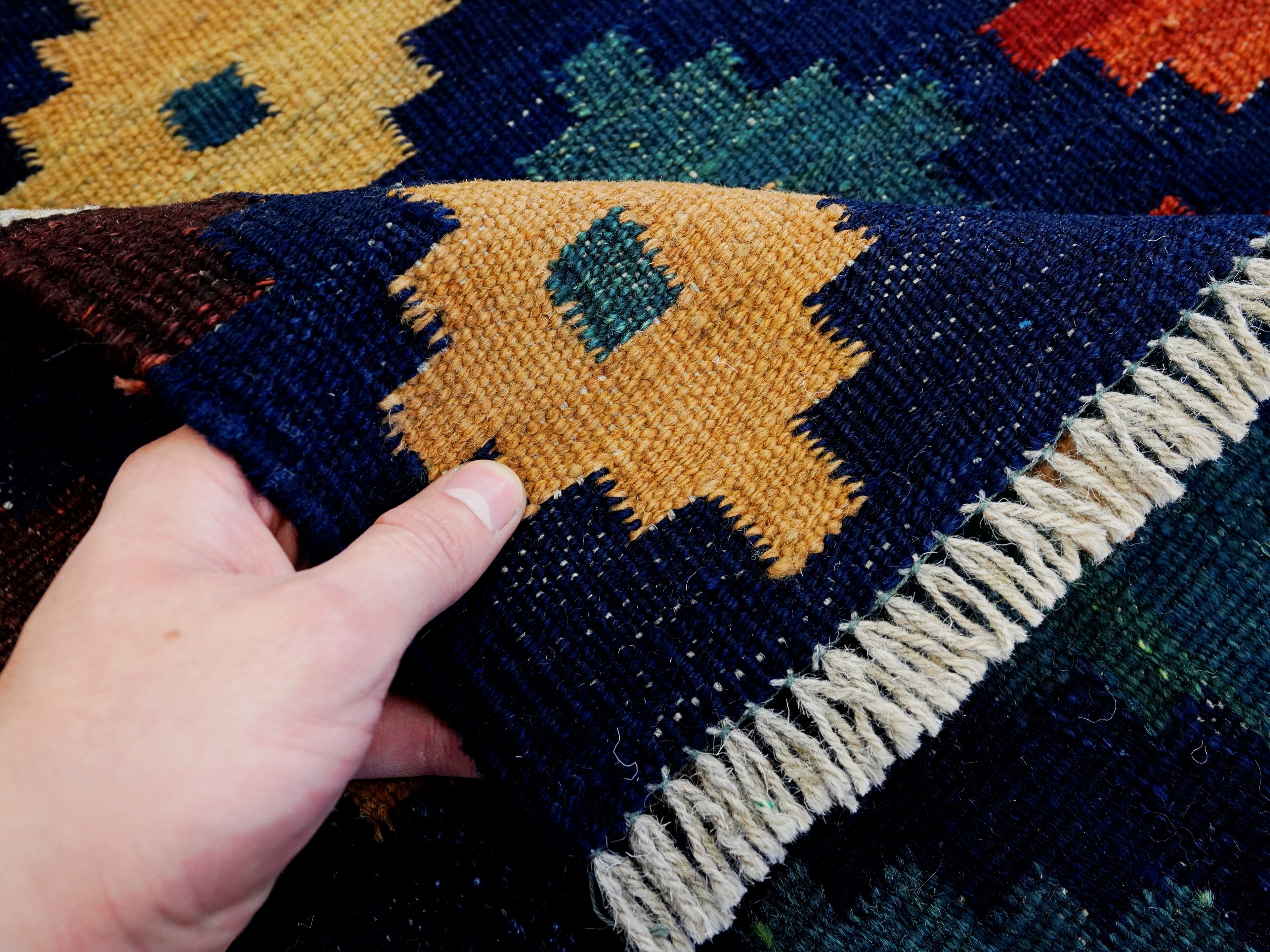 6x8 Ft Colorful Kilim Rug - Afghan Tribal Flat Weave